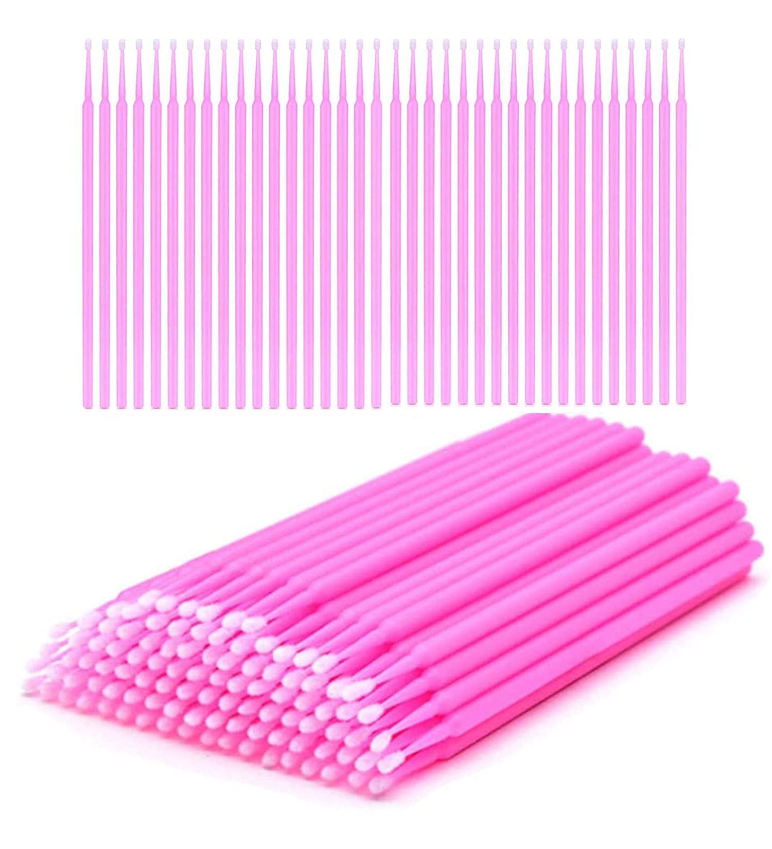 100 PCS Pink Disposable Micro Applicator Brushes for Eyelash Extensions and Makeup Application - Buy Online on GoSupps.com