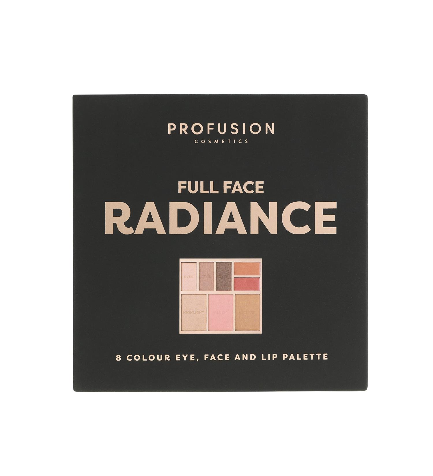 PROFUSION COSMETICS FULL FACE PALETTE RADIANCE | 8 SHADE EYE FACE & LIP PALETTE - Buy Online on GoSupps.com