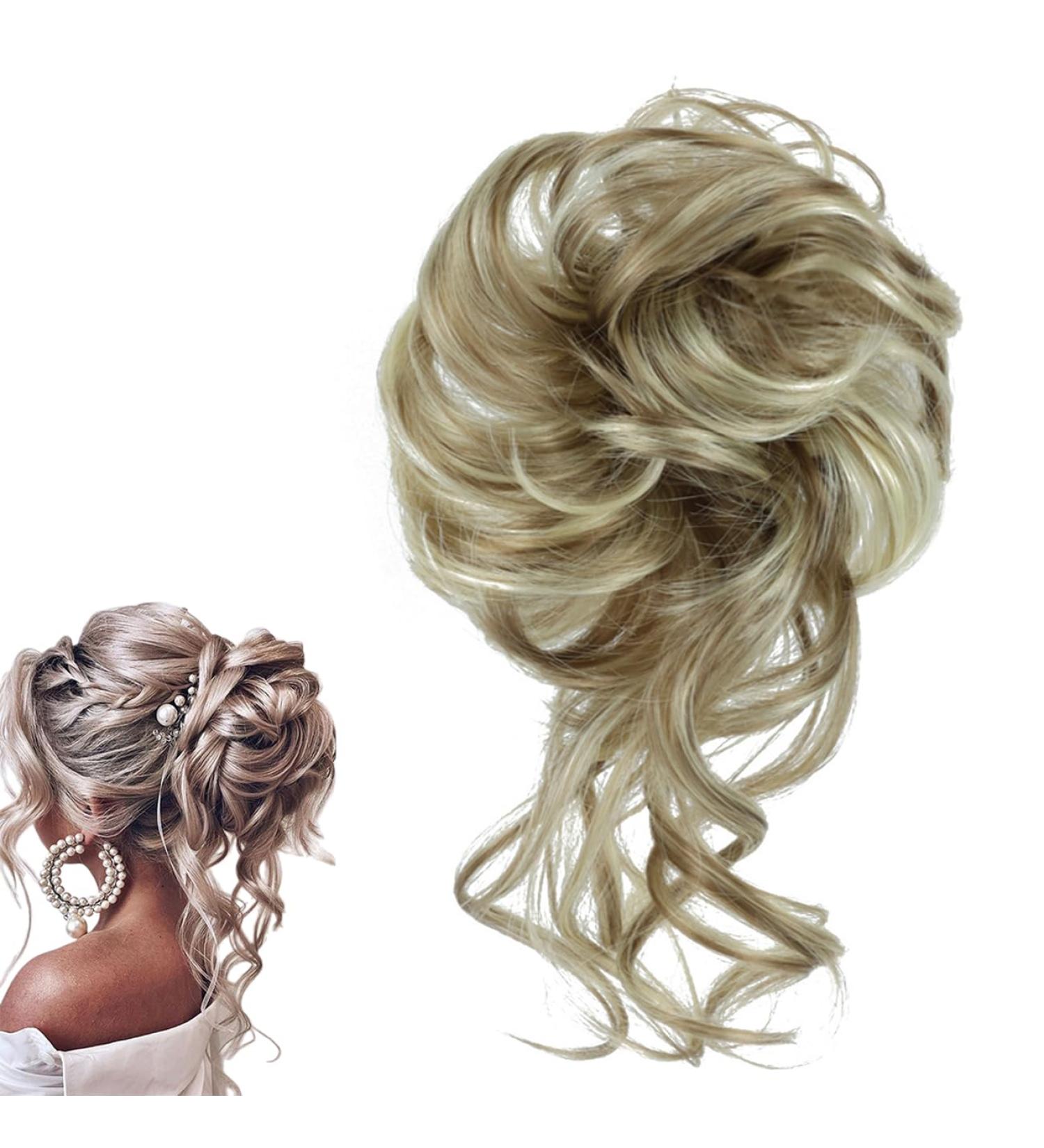 Prinfantasy Curly Messy Bun Hair Scrunchie Synthetic Updo Hairpiece | GBFQ009 | Women Girls One Size - Buy Online on GoSupps.com