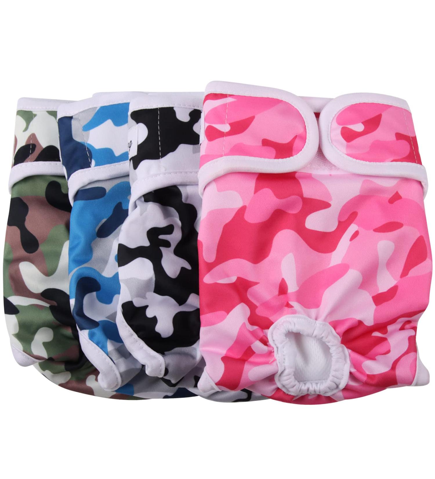 Joydaog Reusable Dog Diapers for Large Dogs - 4 Pack Camouflage Colors | Size L - Buy Online on GoSupps.com
