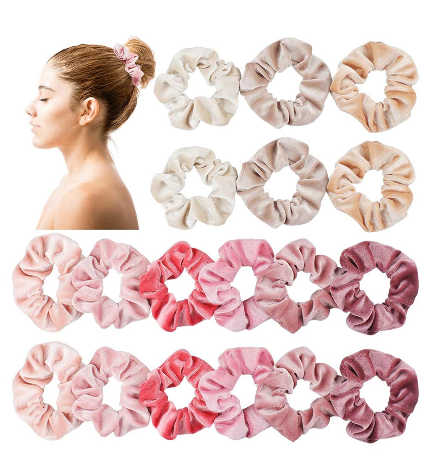 Buy Cotting Rubber Scrunch - 18 Pastel Hair Scrunchies & Accessories for Girls & Women - Perfect Hair Ties & Elastic Bands for Ponytails - Buy Online on GoSupps.com
