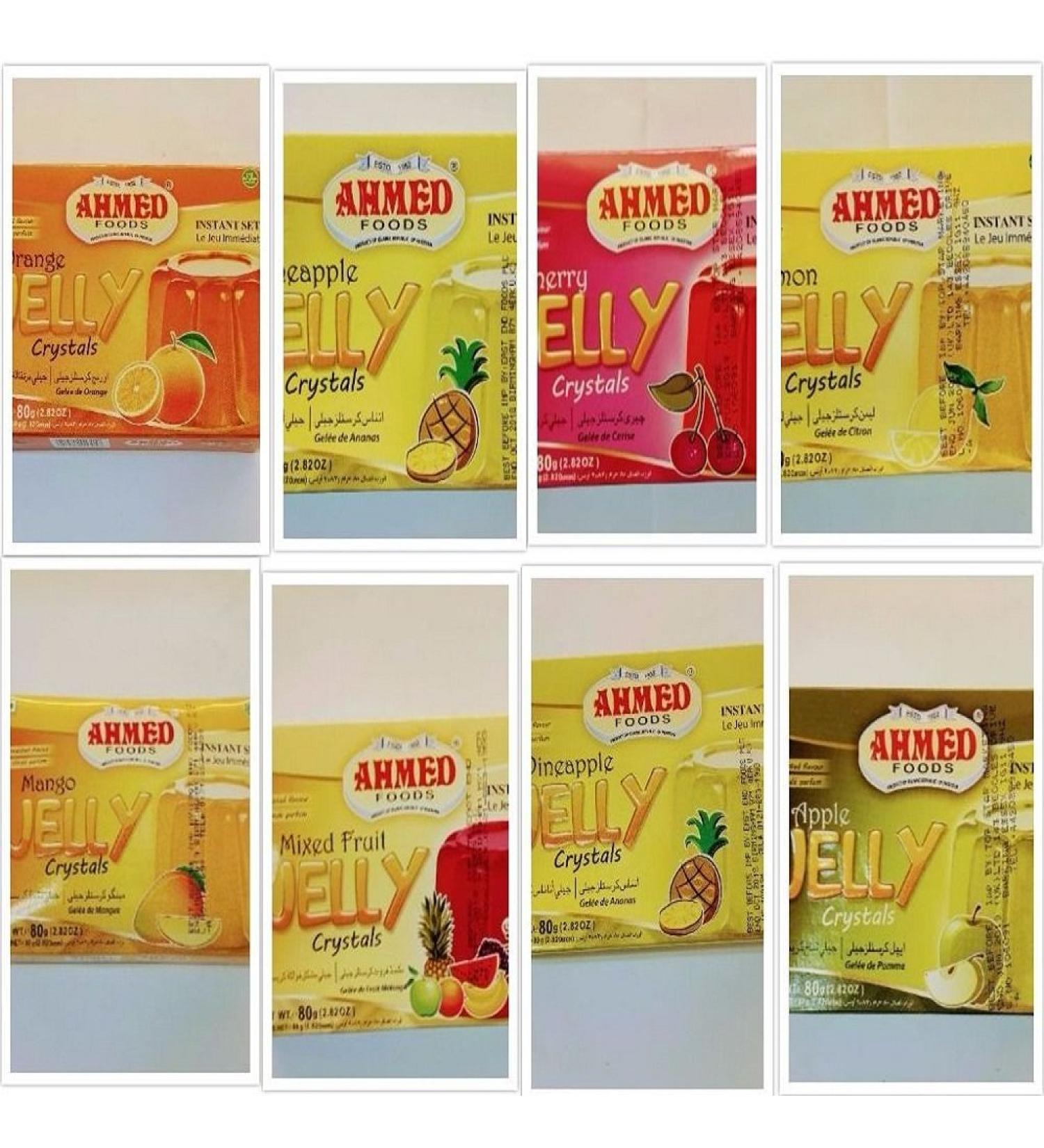 Ahmed Ahmed 5 x 80g Crystal Jelly (Mixed Fruits Cherry Strawberry Pineapple)
