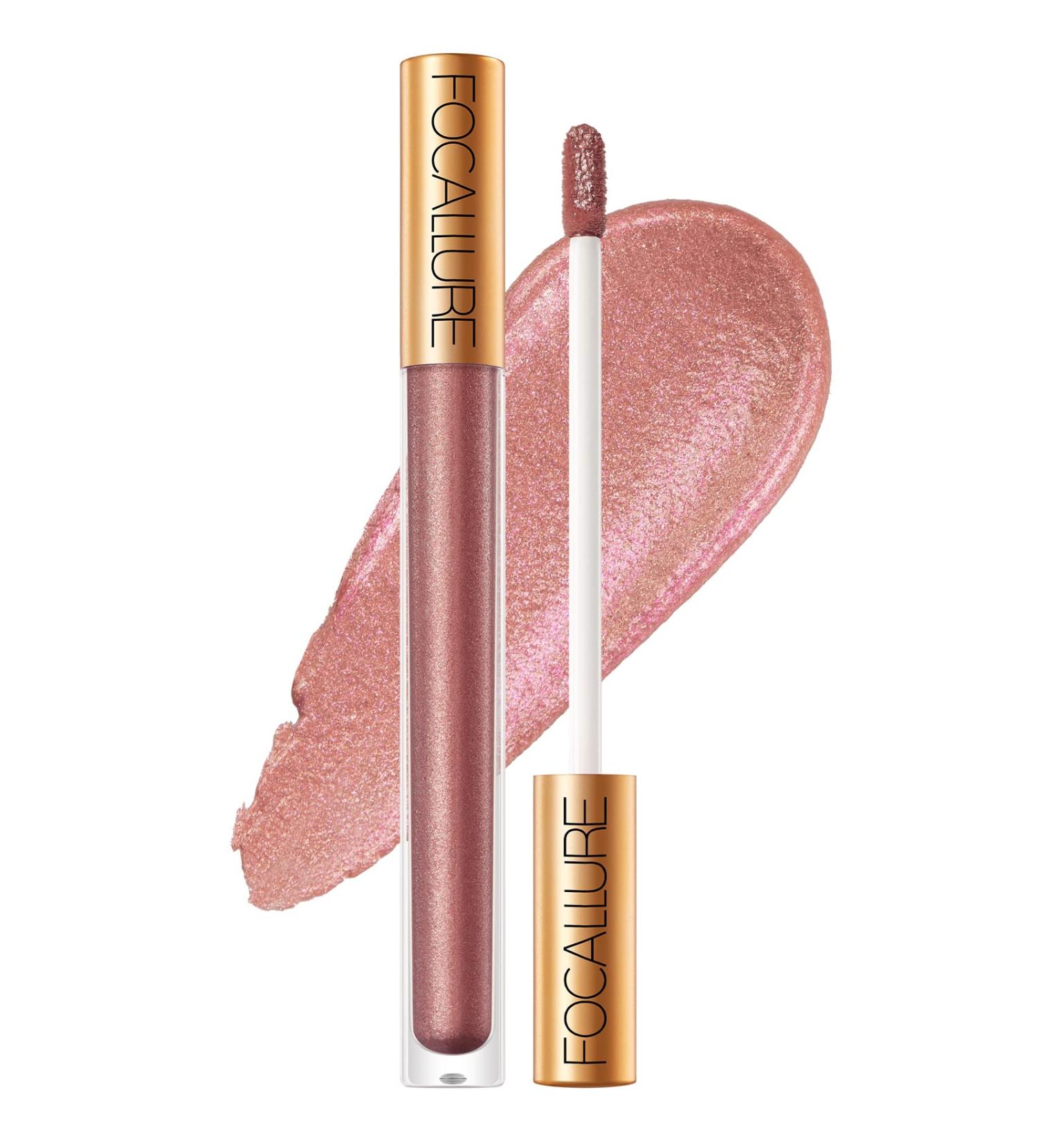 FOCALLURE Metallic Chameleon Liquid Lipstick - Diamond Glitter Lip Gloss | Shimmery Finish, Intense Pigment, Long-Lasting | 05 GOLD - Buy Online on GoSupps.com