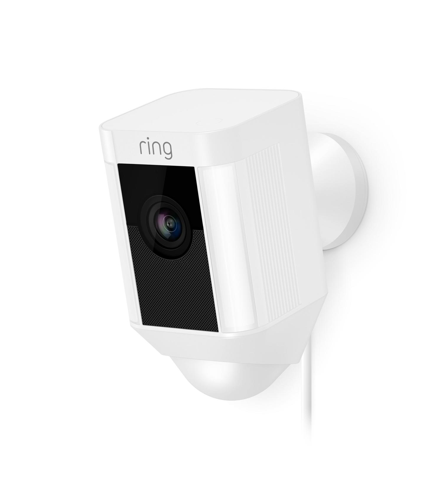 Certified Refurbished Ring Spotlight Cam Wired - HD Security Camera with Spotlights, Two-Way Talk, Siren Alarm - White - Works with Alexa - Buy Online on GoSupps.com