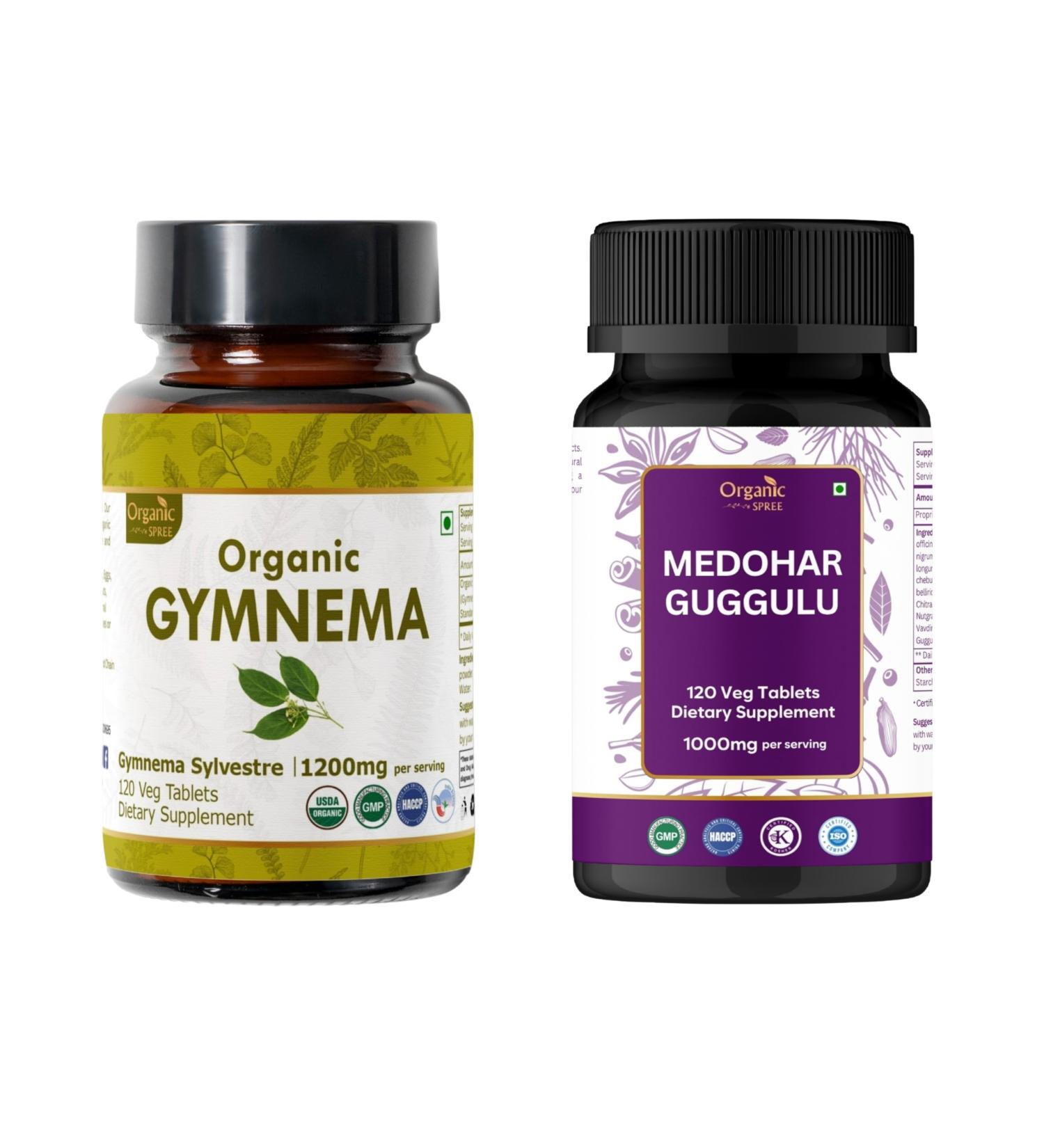 ORGANIC SPREE Gymnema & Medohar Guggulu USDA Organic Gymnema Sylvestre 120 Tablets & Ayurvedic Metabolic Blend Supports Metabolism & Immune Health* - Buy Online on GoSupps.com