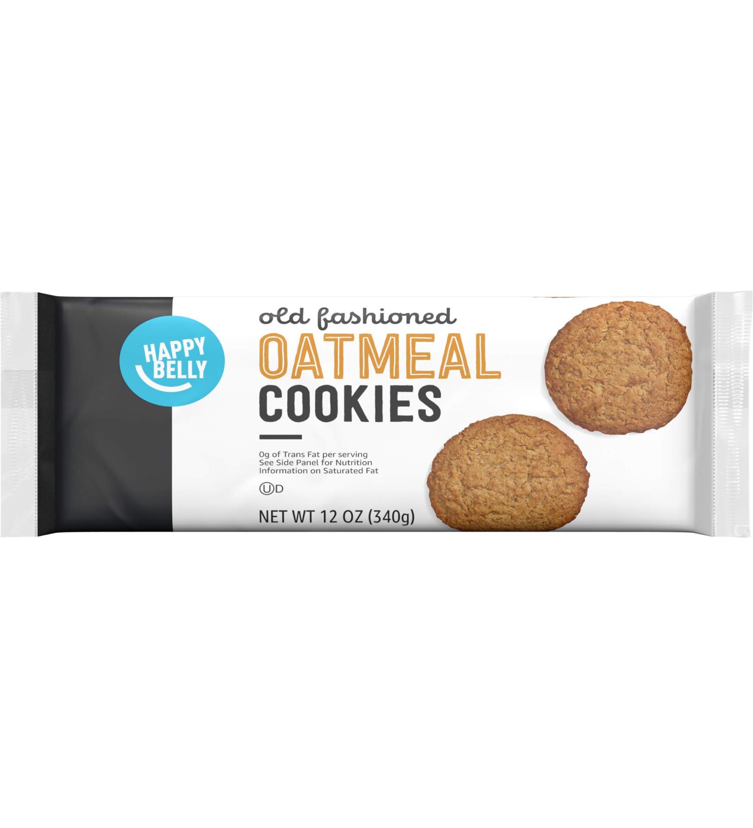 Amazon Brand - Happy Belly Old Fashioned Oatmeal Cookies 12oz | Delicious Snack for Anytime! - Buy Online on GoSupps.com