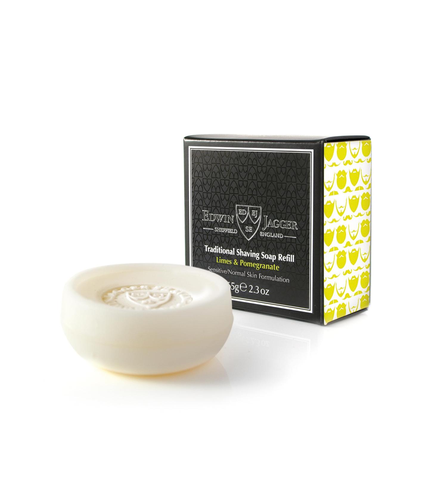 Edwin Jagger Limes & Pomegranate Shaving Soap 65g Refill - 99.9% Natural | Pack of 1 - Buy Online on GoSupps.com