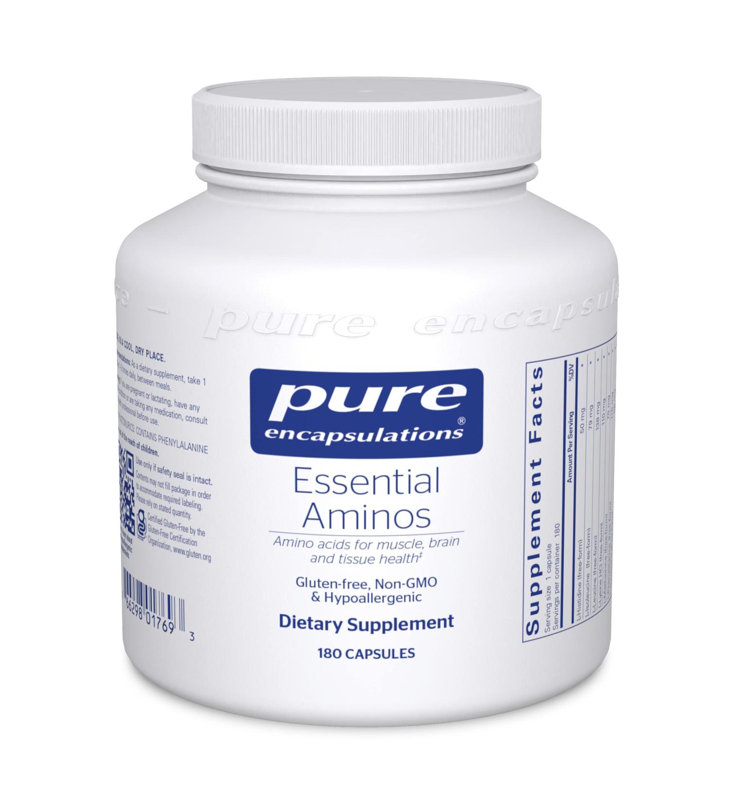 Pure Encapsulations Essential Aminos 180 Capsules - Brain and Muscle Recovery Supplement - Buy Online on GoSupps.com