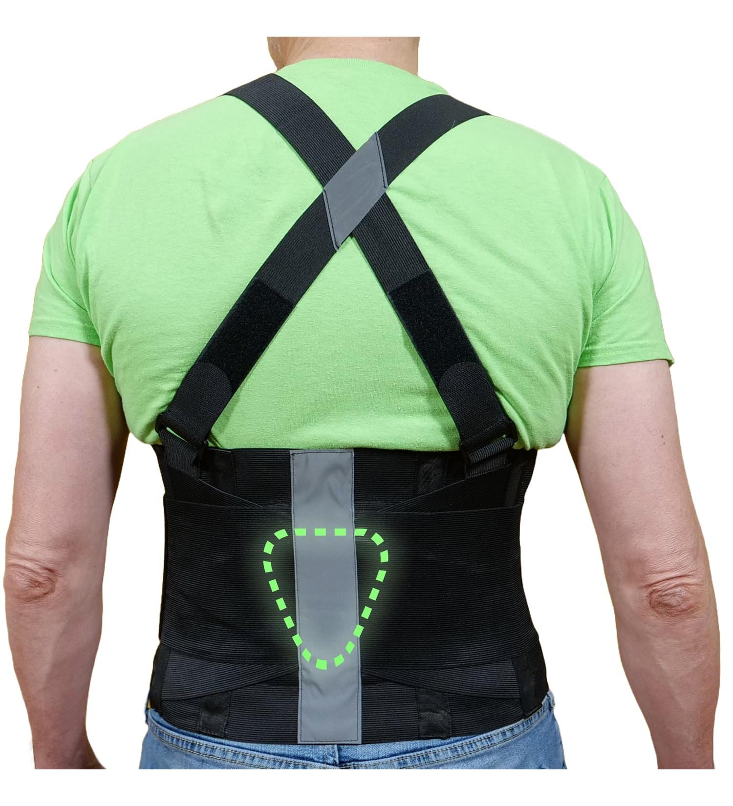 Back Brace for Men & Women | Heavy-Duty Lumbar Support Belt for Lifting & Lower Back Pain Relief | MED Size (29-34 in) with Suspenders & Lumbar Pad - Buy Online on GoSupps.com