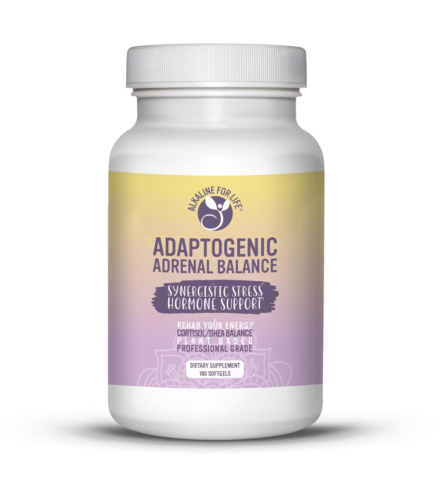 Alkaline for Life Adaptogenic Adrenal Balance - Including apadptogens: Rhodiola Relora Perilla Phosphatidylcholine - Adrenal Support Supplements 180 Ca sules 180 Count (Pack of 1)
