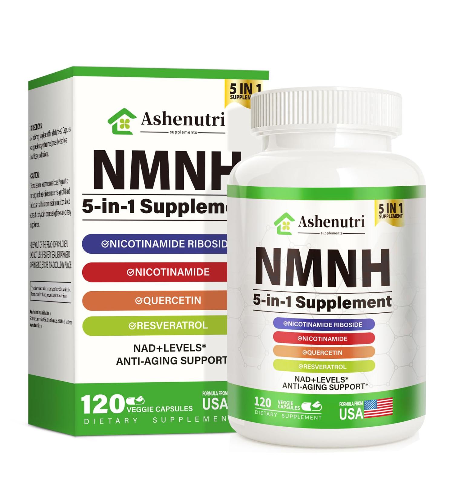 NMNH (Dihydronicotinamide Mononucleotide) NMN Alternative Supplement w/Niacinamide (Vitamin B3) Quercetin Trans-Resveratrol Support NAD+ Skin Cell Health* Anti-Aging & Energy 120 Caps - Buy Online on GoSupps.com