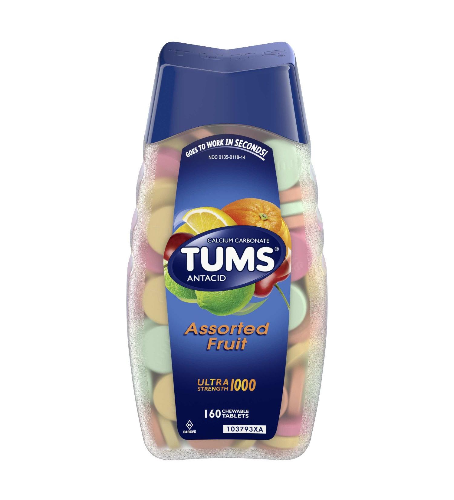 TUMS Ultra Strength Antacid Chewable Tablets - 160 Count | Assorted Fruit Heartburn Relief - Fast Shipping Worldwide - Buy Online on GoSupps.com
