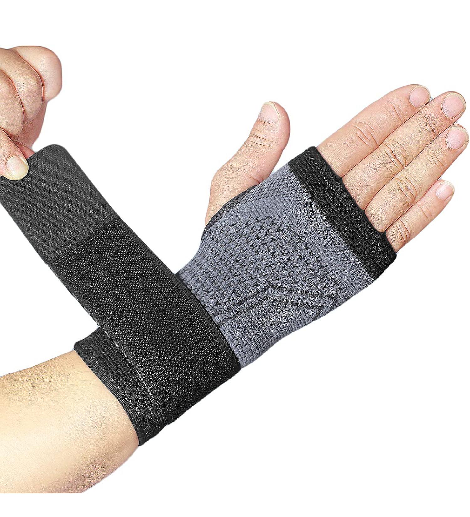 2-Pack Carpal Tunnel Wrist Brace for Men and Women - Adjustable Strap, Wrist Wrap Hand Support Sleeves - Relieve Carpal Tunnel Syndrome, Wrist Pain, Arthritis - Black, Large - Buy Online on GoSupps.com