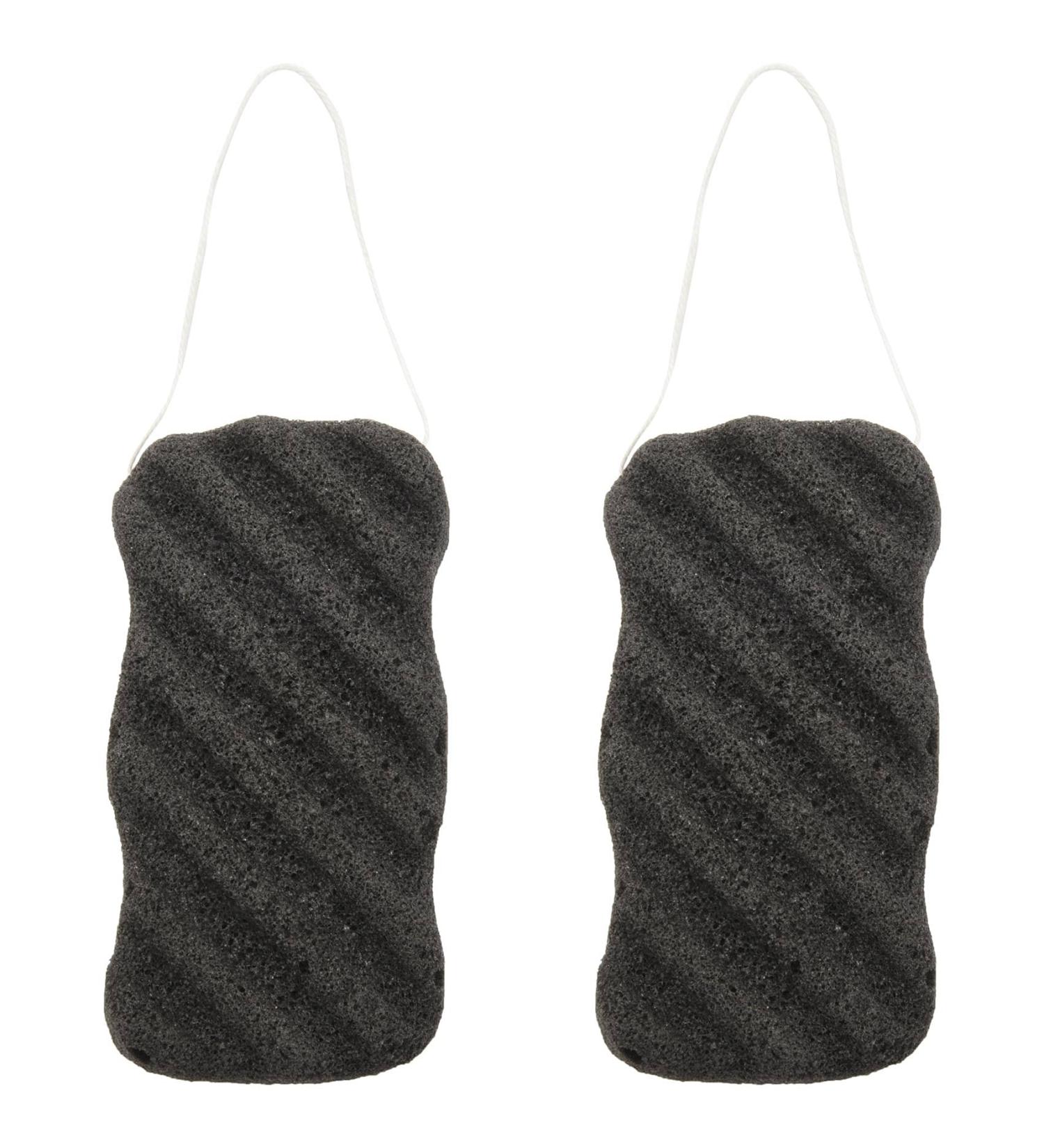 Bassulouda Konjac Sponge Set with Activated Bamboo Charcoal - Body & Facial Sponge Deep Cleansing Sponge for Care - Buy Online on GoSupps.com