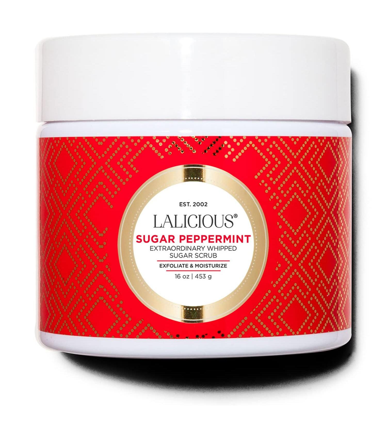 LaLicious Sugar Peppermint Extraordinary Whipped Sugar Scrub - Cane Sugar Body & Foot Scrub Exfoliating & Moisturizing Skin Care with Coconut Oil & Honey No Parabens (16oz) - Buy Online on GoSupps.com