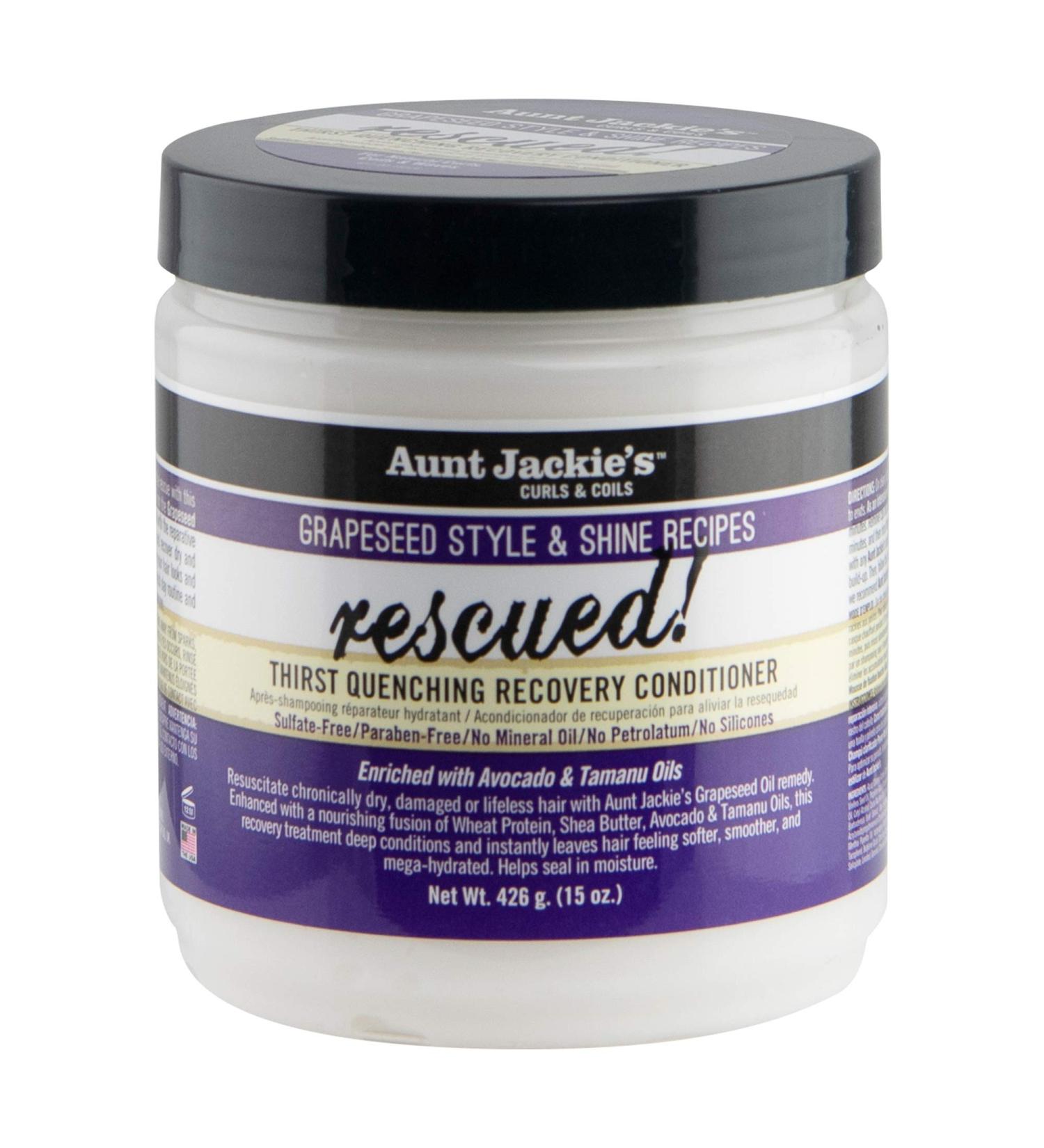 Aunt Jackie's Grapeseed Rescued Conditioner 426g - Deep Moisturizing Hair Care for All Hair Types | International Shipping Available - Buy Online on GoSupps.com