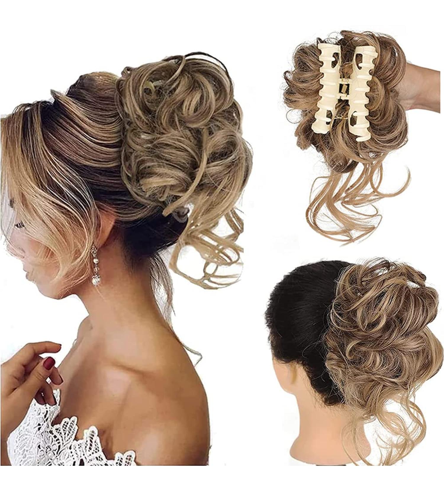 AOSIWIG Seeano Messy Bun Hair Piece Curly Hair Extension for Women Girls | Long Beard Bun Scrunchies (12H24) - Buy Online on GoSupps.com