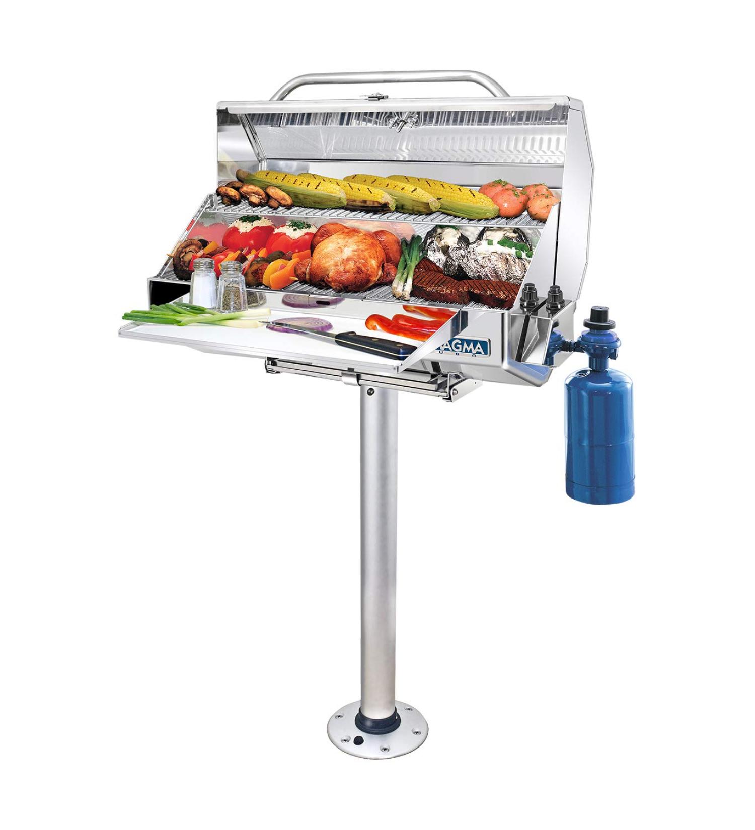 Magma Products T10-185 Double Locking Stowable Pedestal Mount - Silver, One Size - Buy Online on GoSupps.com