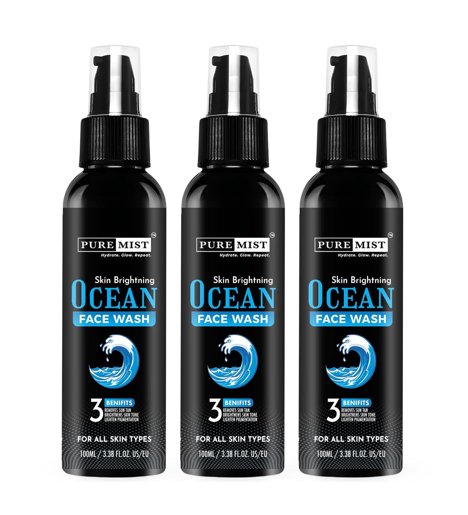 PUREMIST Ocean Face Wash 100ml | Anti-Acne Oil Control Deep Cleansing & Skin Brightening | Refreshing Gel Cleanser for Men & Women | All Skin Types (2) - Buy Online on GoSupps.com