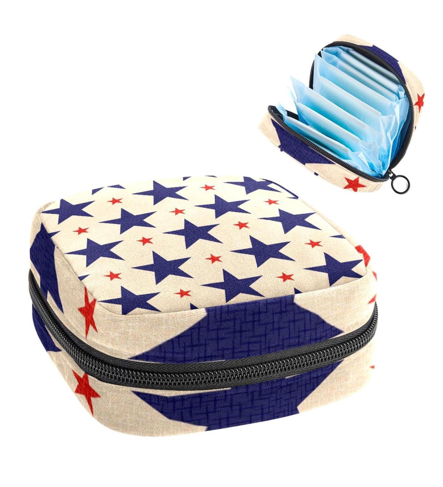 GIAPB Period Bag Sanitary Napkin Storage Pouch Travel Makeup Bag - Blue Pentagram Color - Buy Online on GoSupps.com