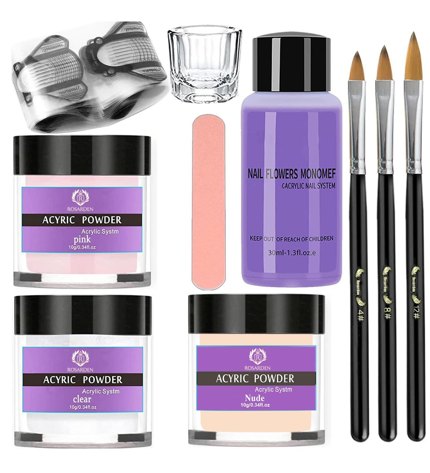 Colorful Acrylic Powder Set for Nail Extensions - 3 Colors Acrylic Nail Kit - Buy Online on GoSupps.com