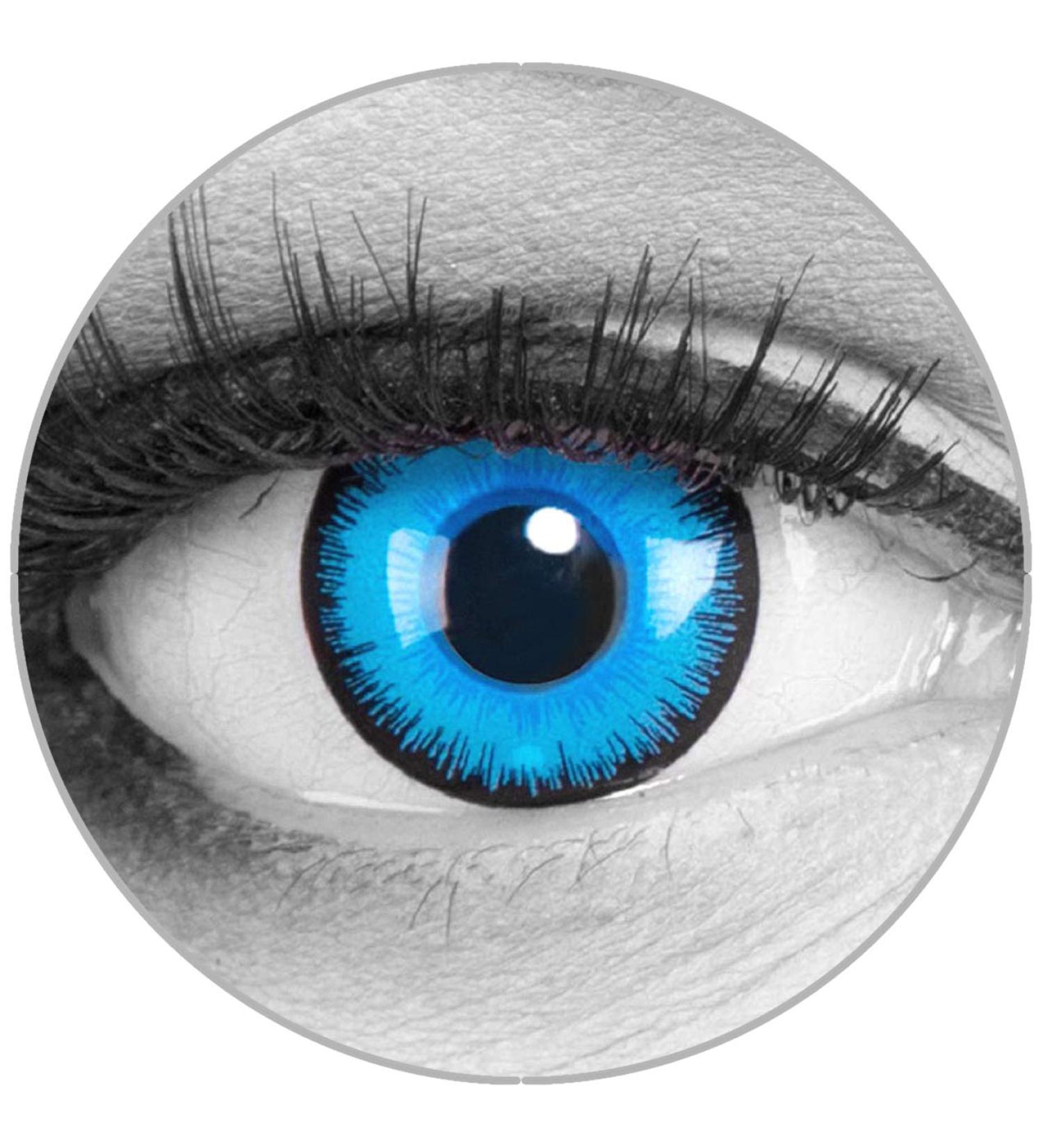 Funnylene colored blue contact lenses alper with starch - soft with thickness of 2 pack + free container - 3 monthly lenses - perfect for Halloween Carnival Carnival or Carnival -2.0