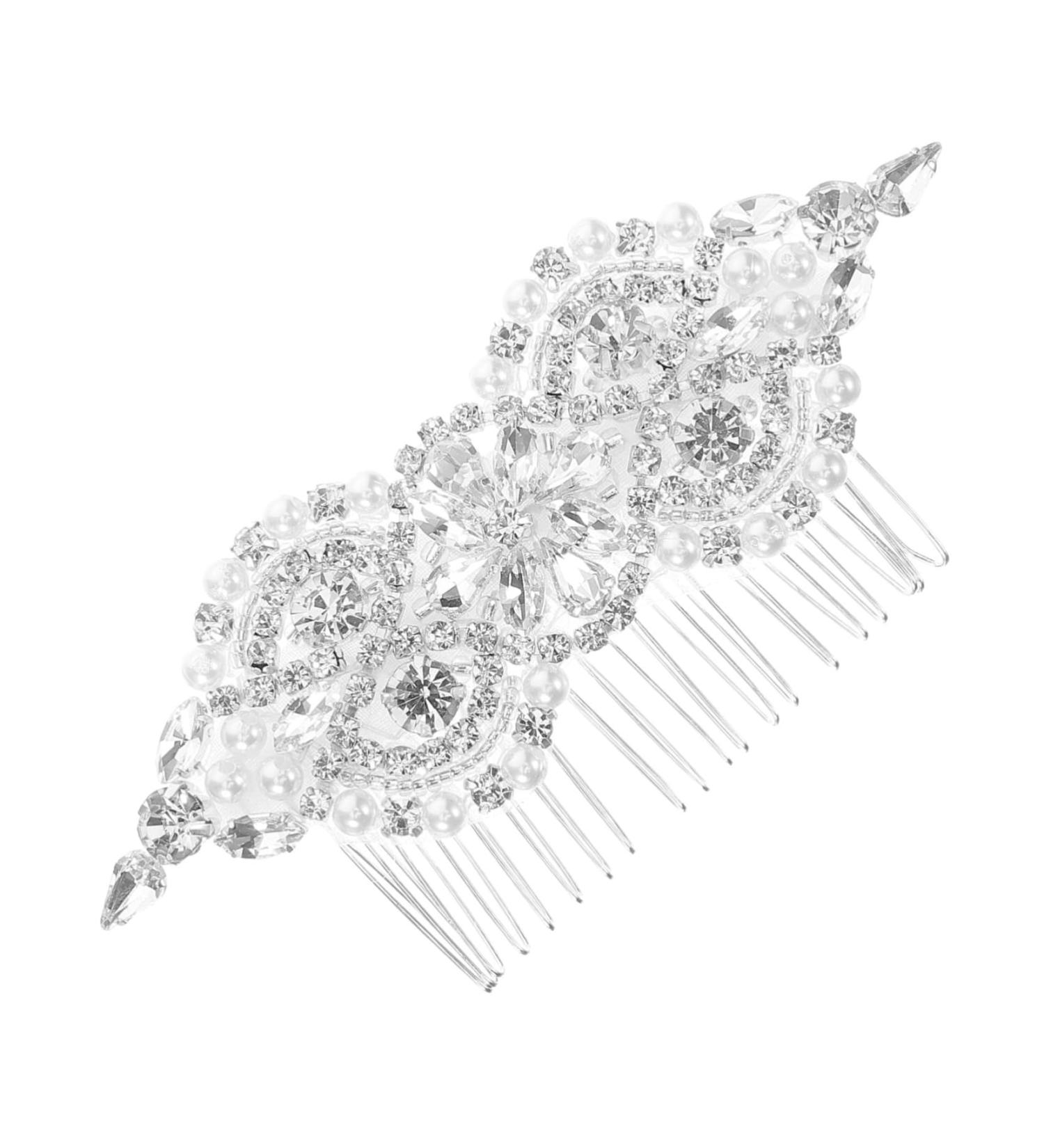 GLSTOY Pearl Comb Girl Headpiece Flower Hair Accessories Rhinestone Hair Comb Hair Accessories for Women Bride Hairpin Decorative Hair Combs Rhinestone Side Comb Bridal Hair Comb - Buy Online on GoSupps.com