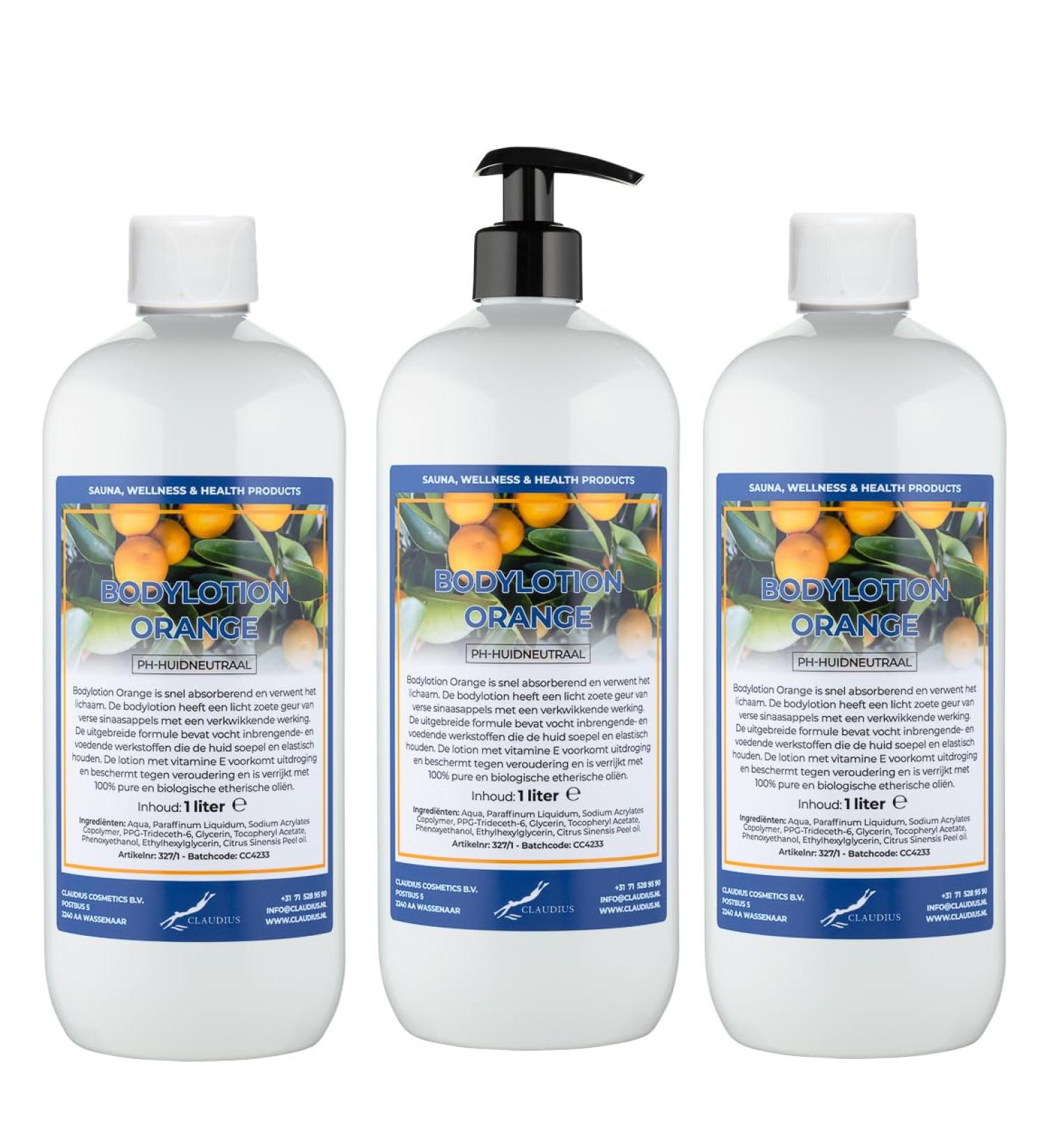 Claudius Bodylotion Orange 3 x 1 Liter with free pump