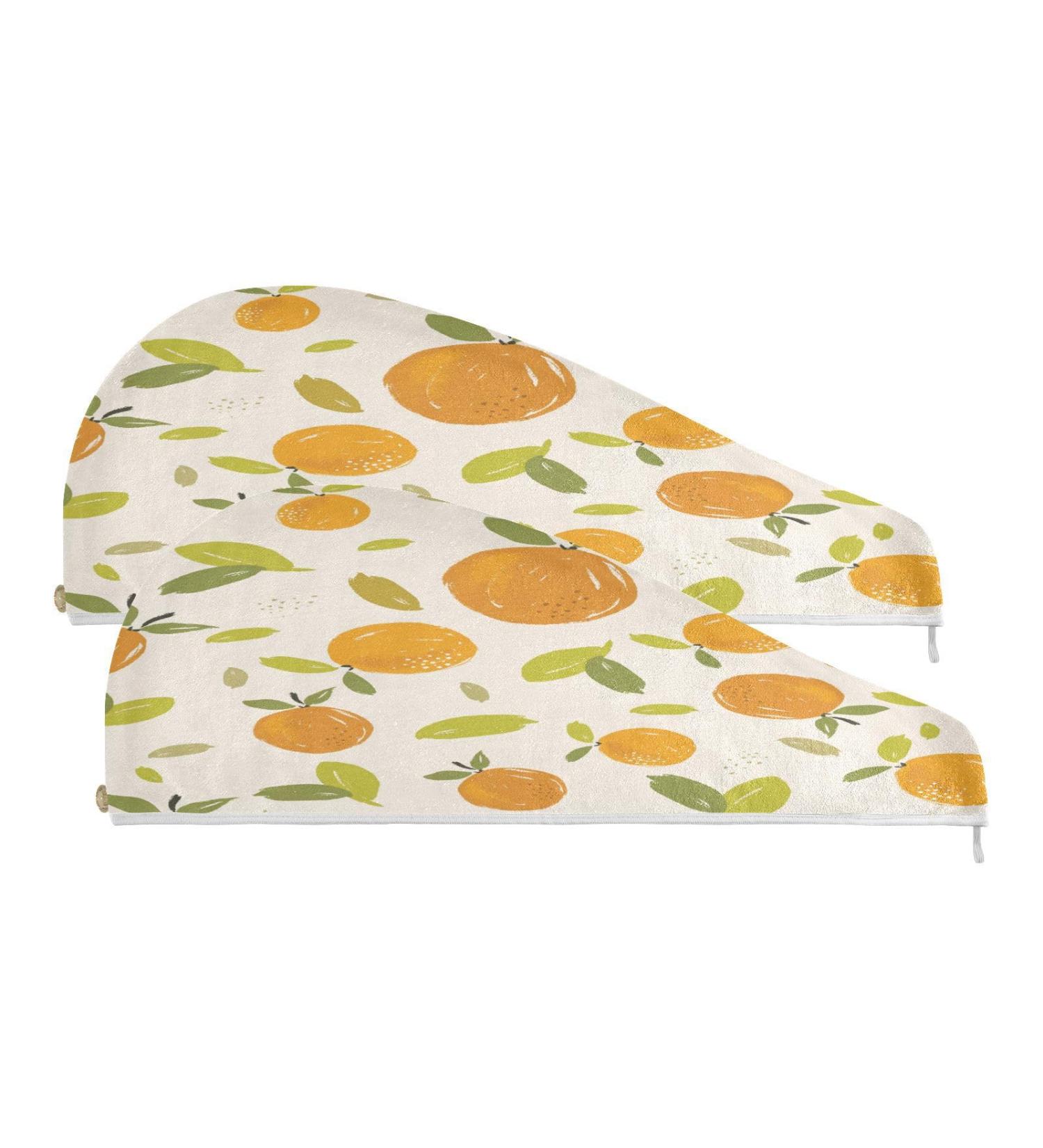 Orange Dry Hair Cap - 2 Piece Quick Dry Towel Set with Button Headband | Super Absorbent & Comfortable for International Shipping - Buy Online on GoSupps.com