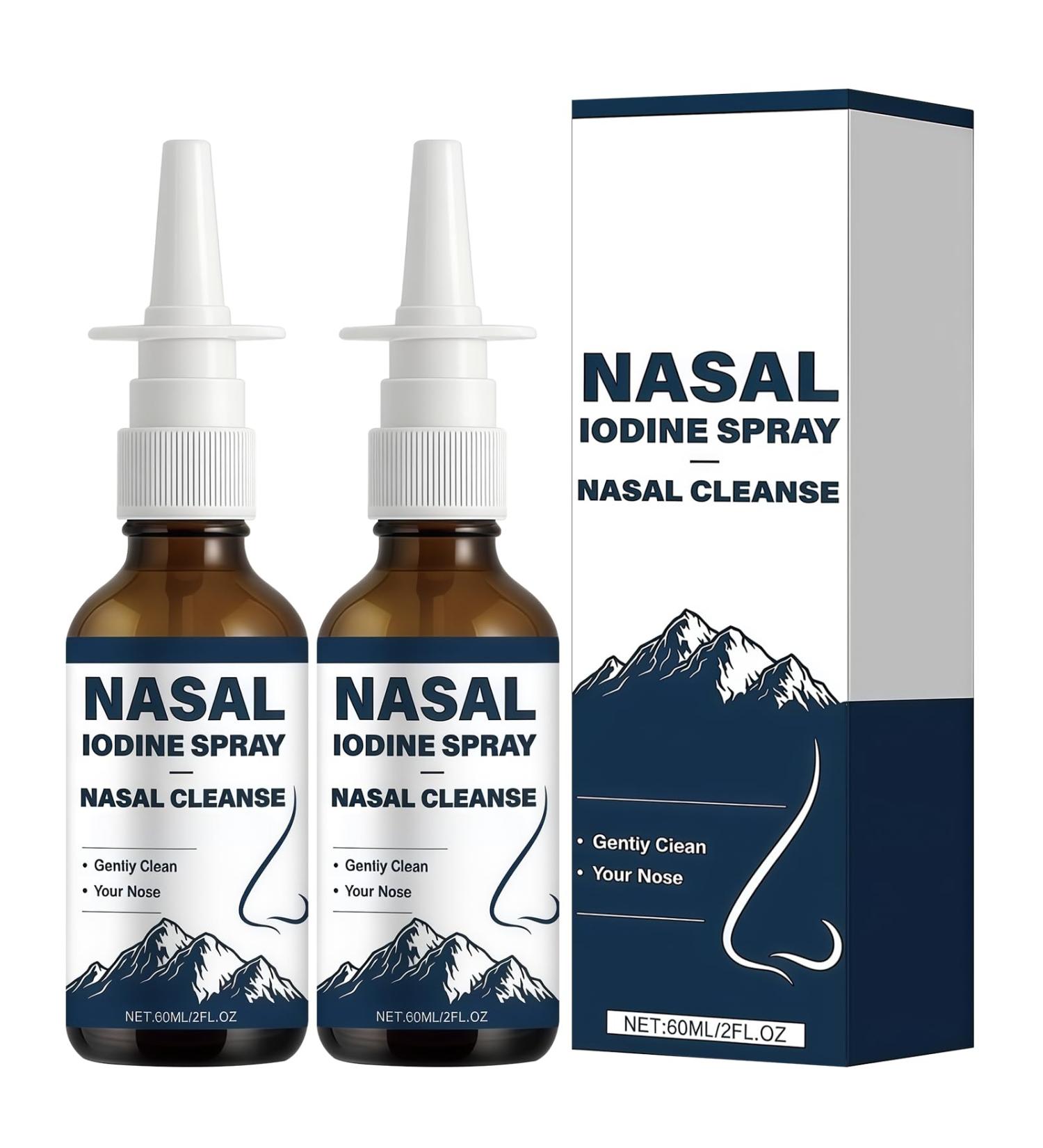 Tabriyot 2PCS Iodine Nasal Spray Daily Nasal Cleanse & Care Mist Fine Mist Non-Medicated Nasal Spray for Dry Air & Daily Nasal Cleanse - Buy Online on GoSupps.com