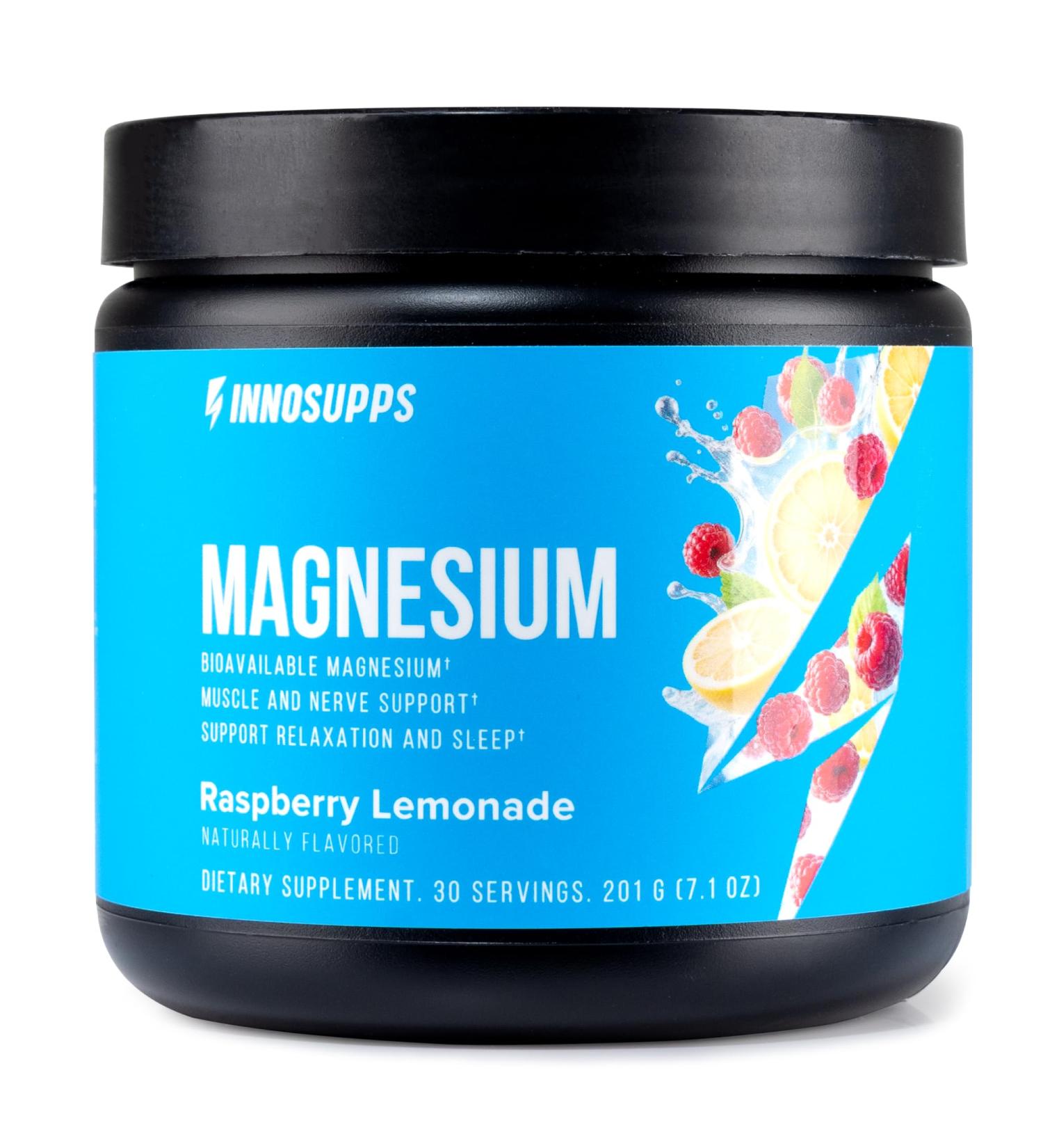 InnoSupps Magnesium Powder - Dual-Action Mineral Mix with Magnesium Bisglycinate & Carbonate - Promotes Stress Relief Hydration and Recovery (Lemonade 30 Servings) - Buy Online on GoSupps.com