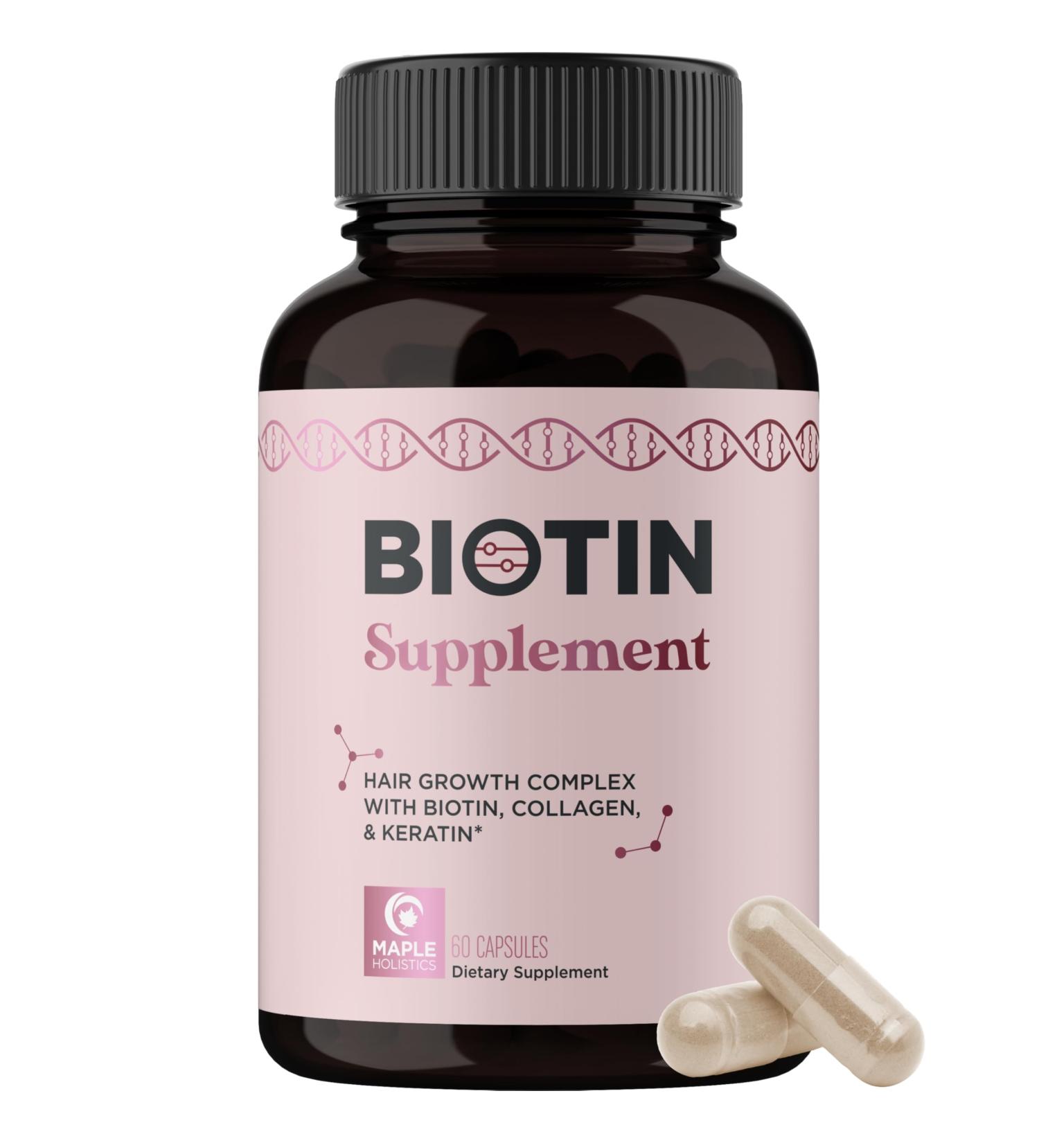 Thicker Hair Growth Vitamins for Women - Extra Strength Biotin & Collagen Supplement for Fuller Hair - 60 Count - Buy Online on GoSupps.com