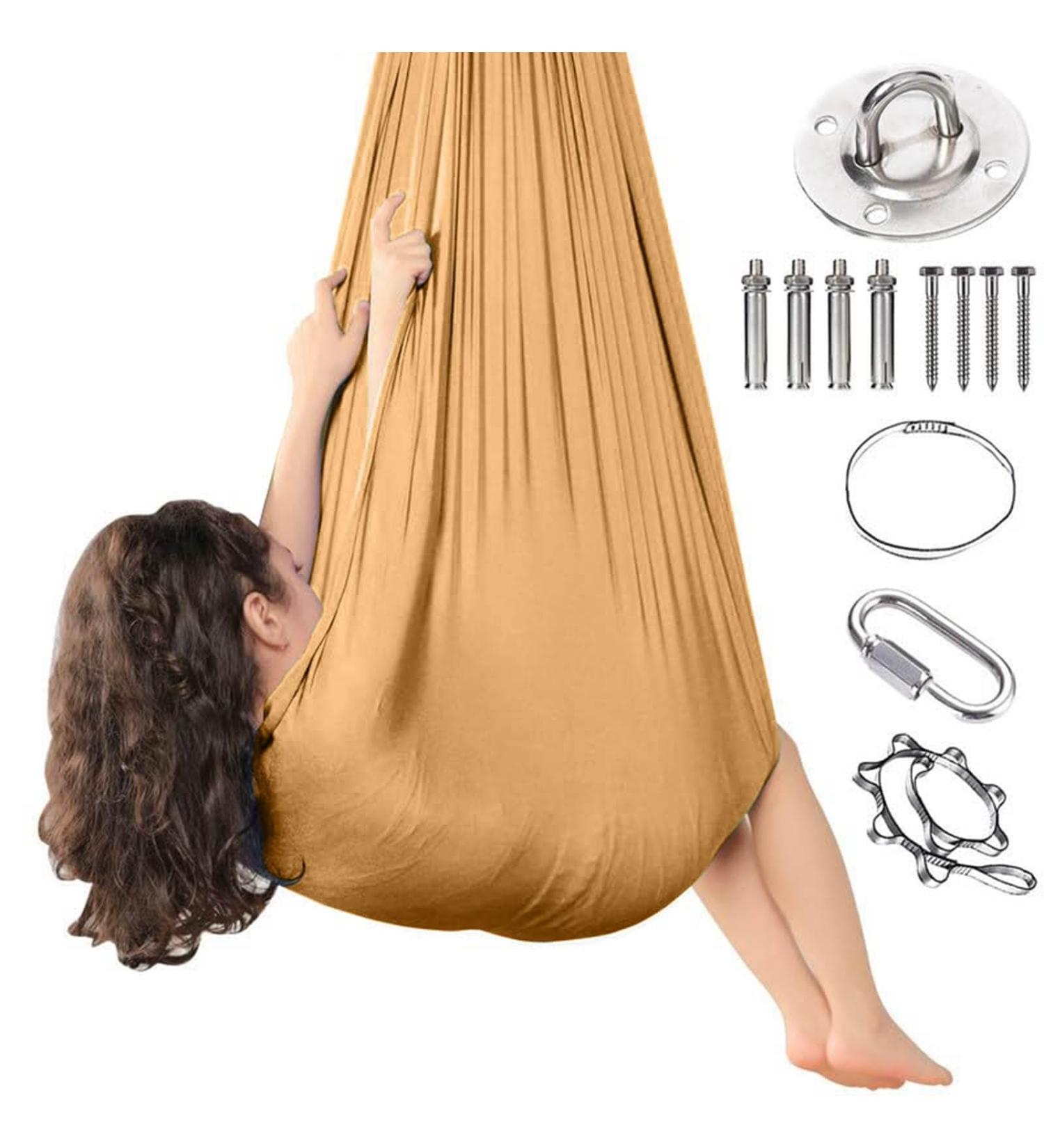Children's Sensory Full Body Socks for Autism - Stretchy Breathable Stress-Reducing 280x100cm Gold Sox for Young Girls & Adults - Buy Online on GoSupps.com