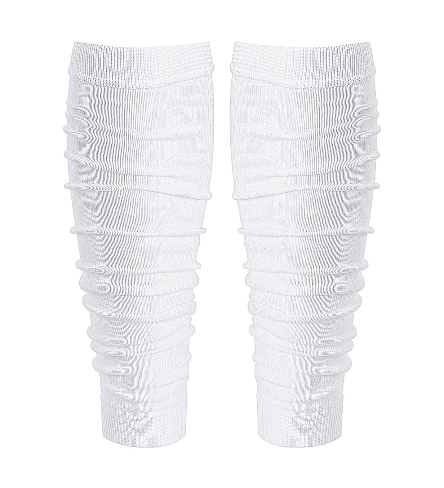 QEES White Football Leg Sleeves for Men Women & Kids - Scrunch Design for Athletes | Durable Football Accessories - Buy Online on GoSupps.com