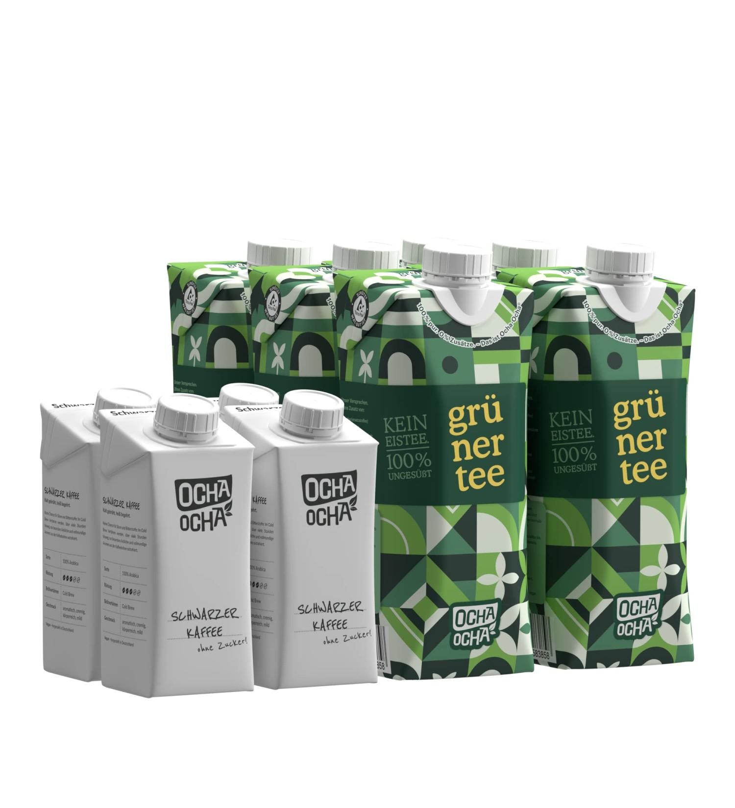 Cold Brew Tea & Coffee Trial Package | Sugar-Free Calorie-Free Vegan | 4x200ml Coffee + 6x500ml Green Tea - Ready to Drink - Buy Online on GoSupps.com