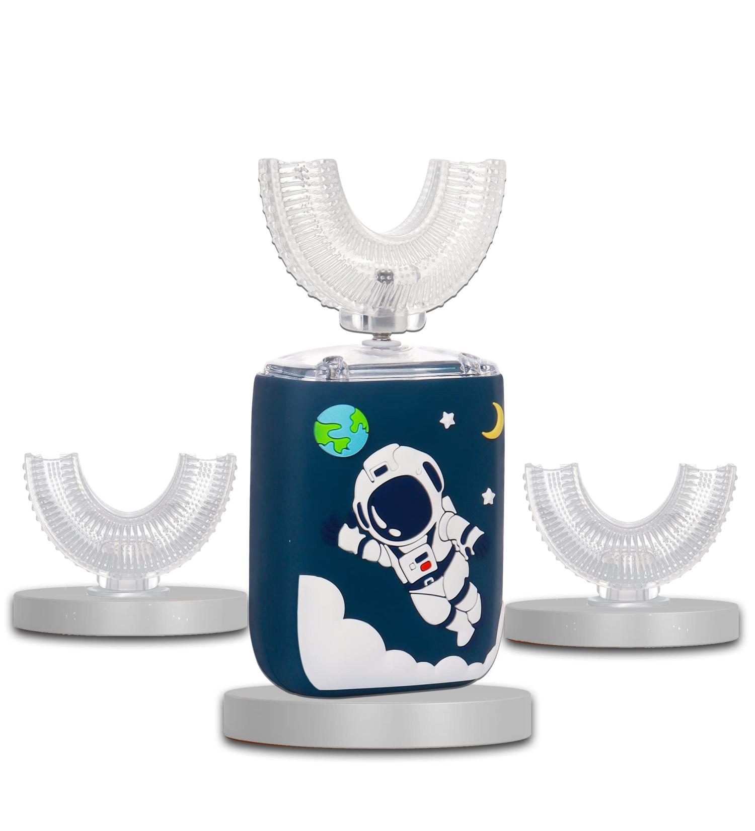 Rgdood USB Rechargeable U-Shaped Electric Toothbrush for Kids 2-12 | 6 Smart Modes, 2 Brushing Heads, 360 Oral Cleaning | Autobrush Toothbrush in Spaceman Blue - Buy Online on GoSupps.com