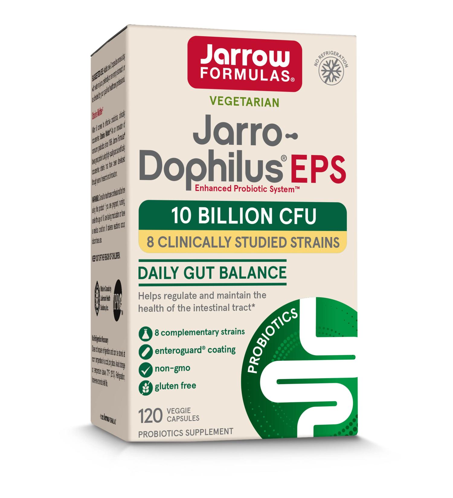 Jarrow Formulas Jarro-Dophilus EPS Probiotic Supplement - 10 Billion CFU - Intestinal & Immune Health - 120 Count - Buy Online on GoSupps.com