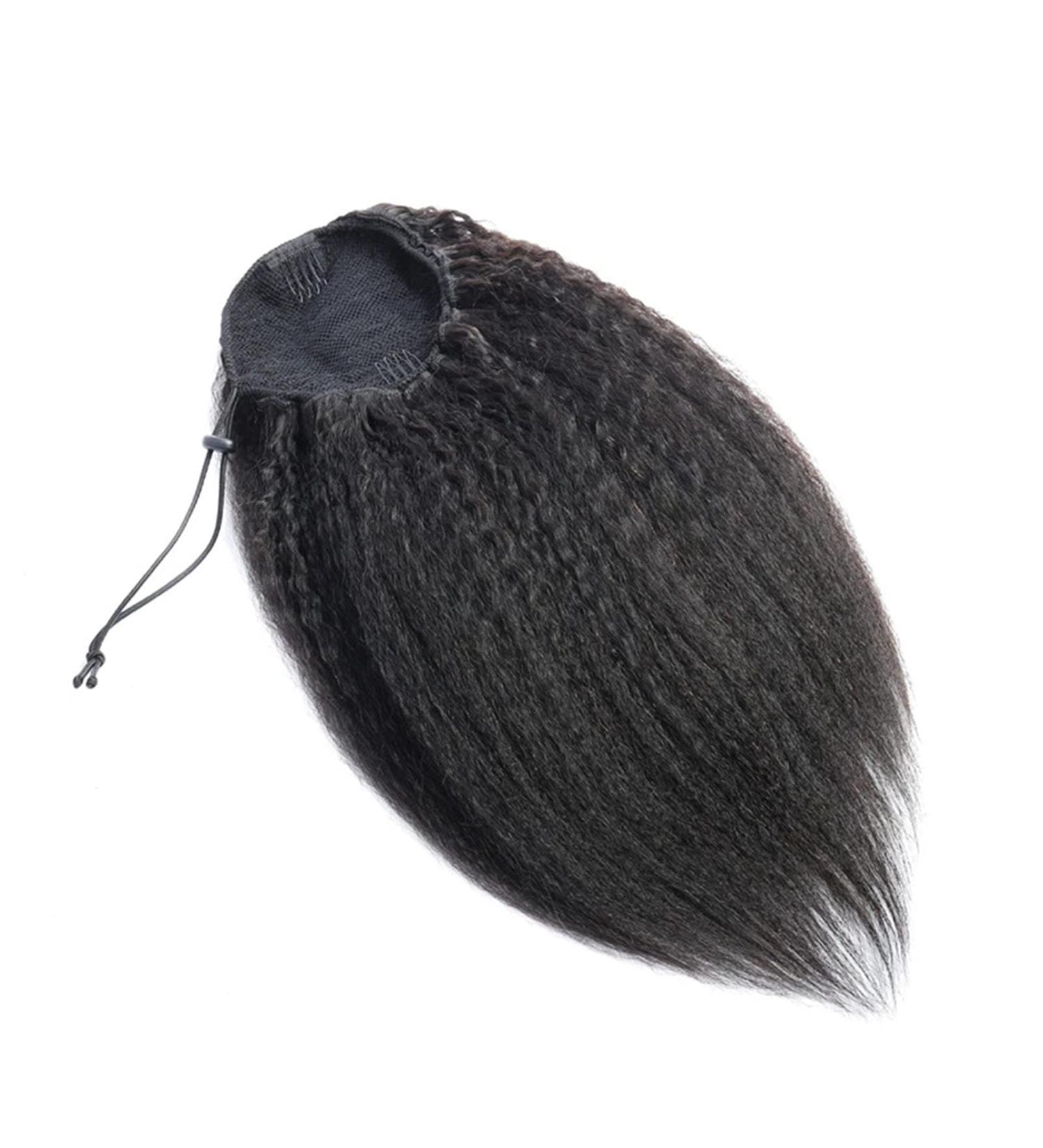 Aiokrtse Wrap Around Ponytail Extension Human Hair Kinky Straight Drawstring Ponytail Hair Pieces for Women (14 inches Natural Color) 14 inches Natural Color - Buy Online on GoSupps.com