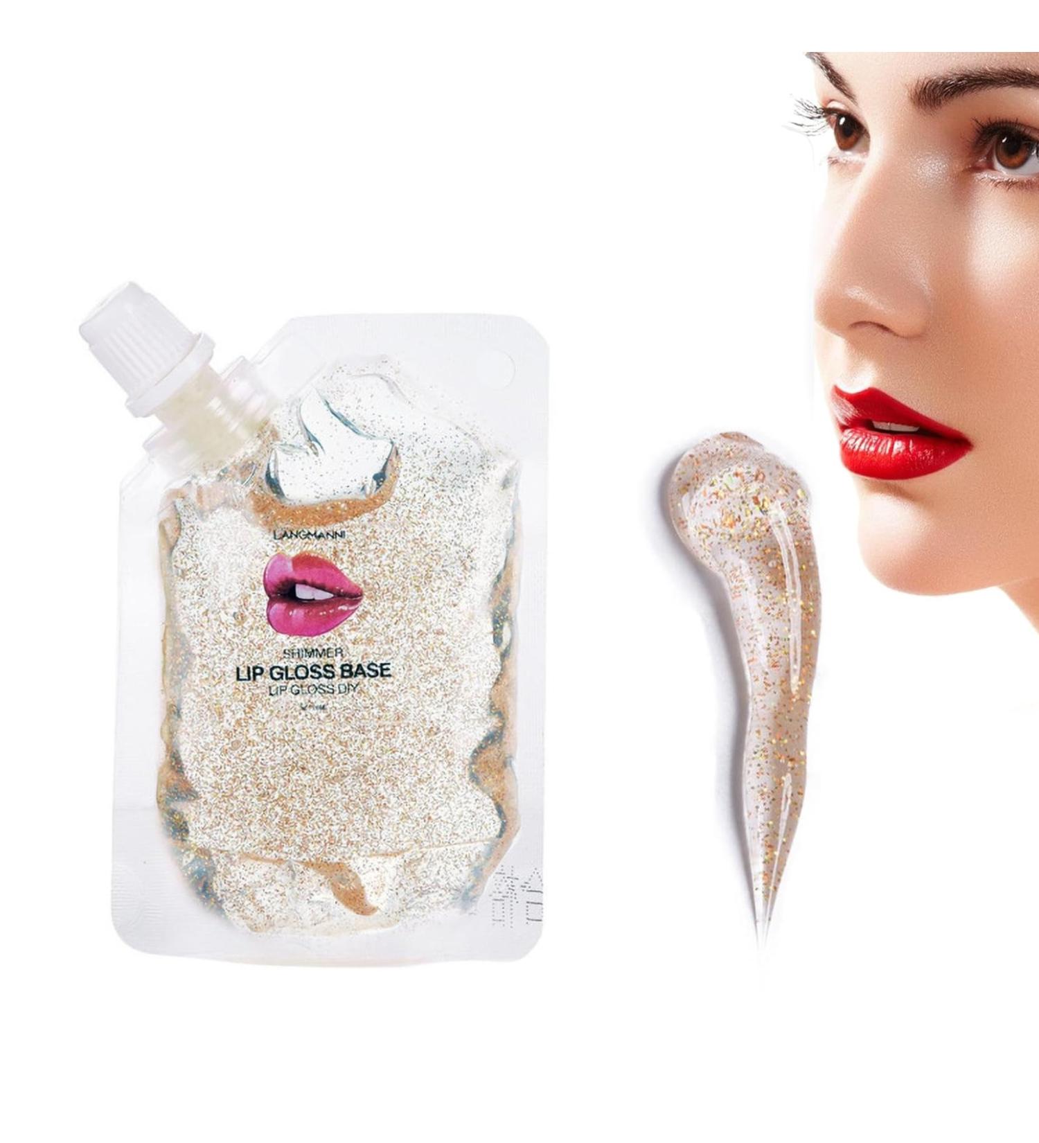 Transparent Lip Gloss Lip Gloss Base Gel Transparent Lip Gloss Base Basis Lip Makeup Primer Lip Gloss Base Diy Lip Glow Lip Gloss DIY Handmade Lip Gloss (Gold 100ML) - Buy Online on GoSupps.com