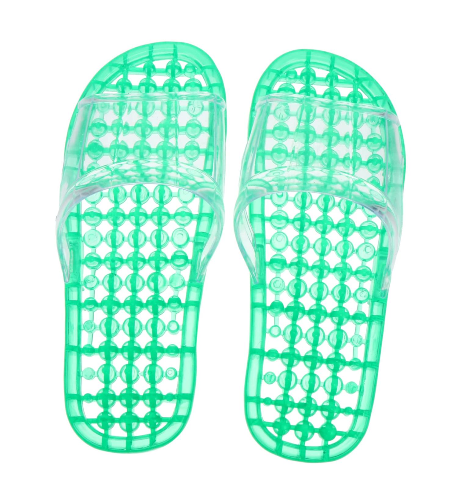 MAGICLULU 2 Pairs Slippers Quick Drying Shower Slippers Green Home Indoor Slippers Non Dorm Shoes Gym Foot Spa Soak Tub Shower Footware Massaging Travel Pvc Household Plastic Barrel 25x9.5cm 8x4pcs Greenx4pcs - Buy Online on GoSupps.com