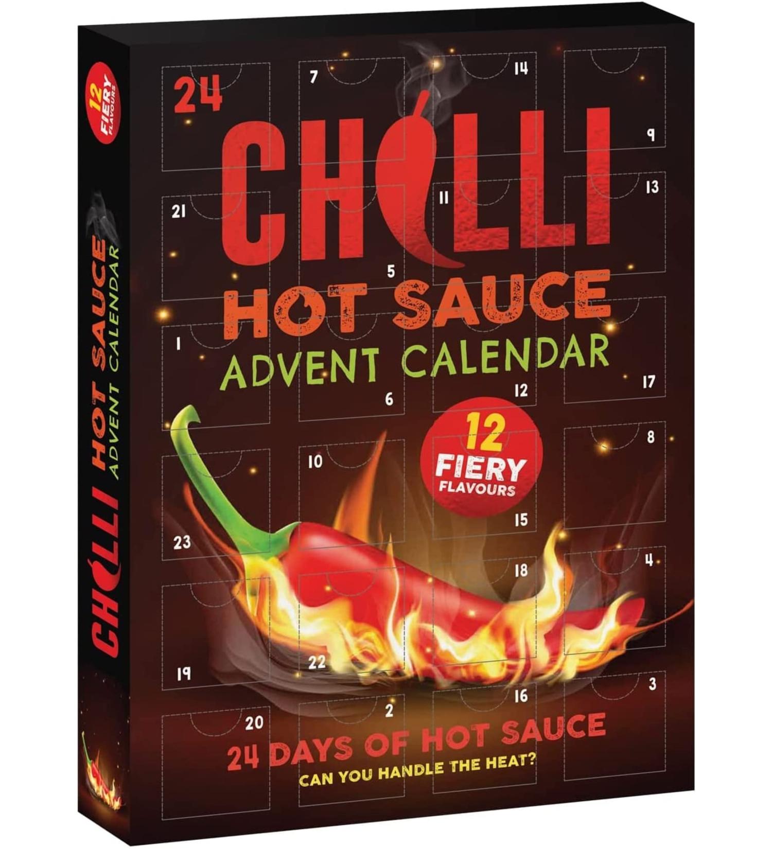 Chilli Hot Sauce Advent Calendar - 12 Fiery Flavours 480g (24x20g) - Buy Online on GoSupps.com