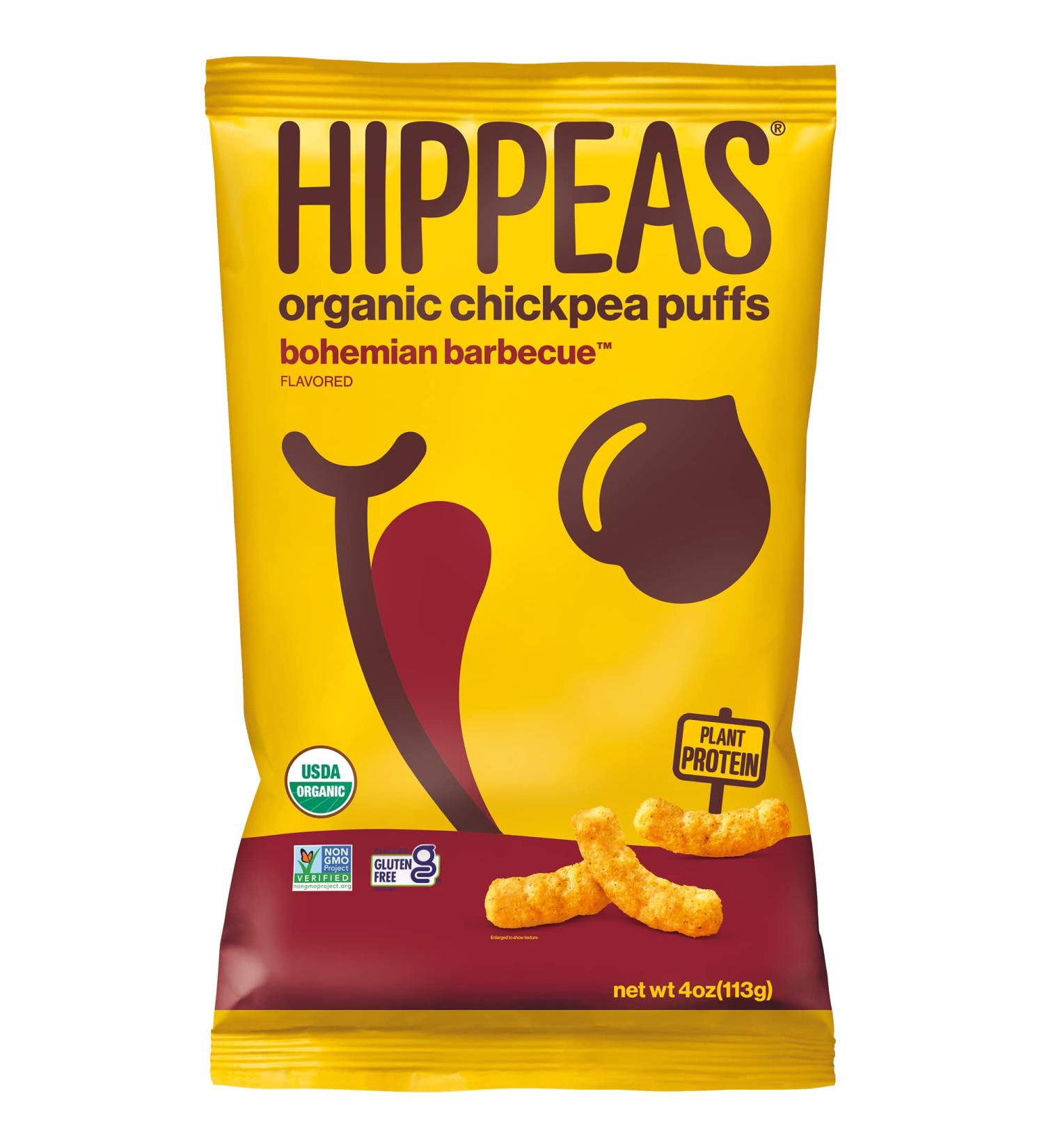 HIPPEAS Organic Chickpea Puffs - Bohemian Barbeque, 4oz (6-Pack) | Vegan, Gluten-Free Crunchy Snacks - Buy Online on GoSupps.com