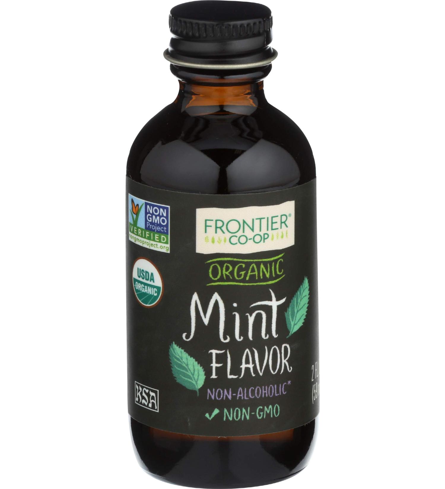 Frontier Co-op Organic Mint Flavor, 2 Oz Bottle - Kosher Certified - Buy Online on GoSupps.com