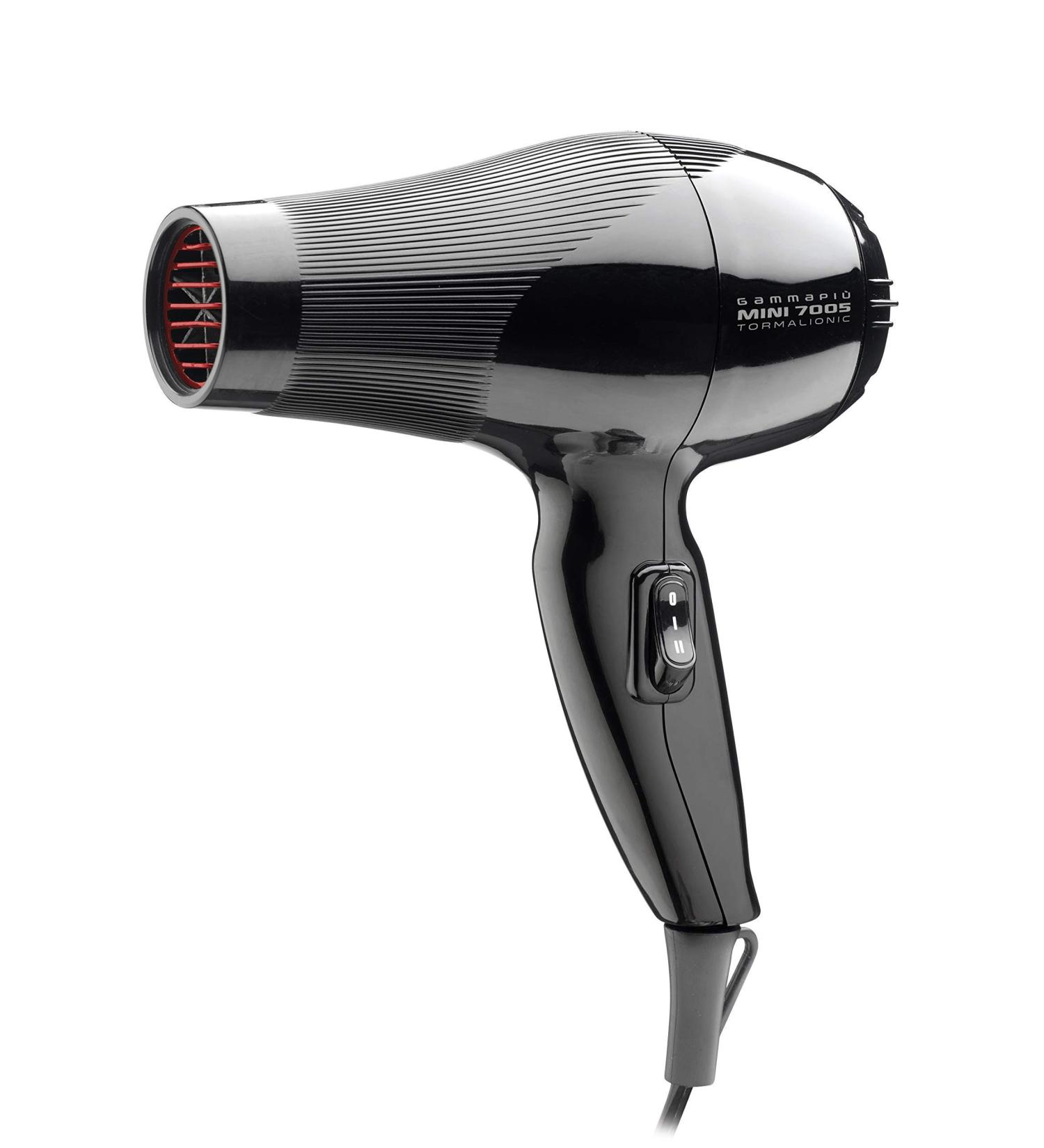 Gamma Pi Srl Gammapiu Mini 7005 Professional hairdryer black travel hairdryer double speed and temperature including nozzle and diffuser tourmaline coated grill rack W 9001100 - Buy Online on GoSupps.com
