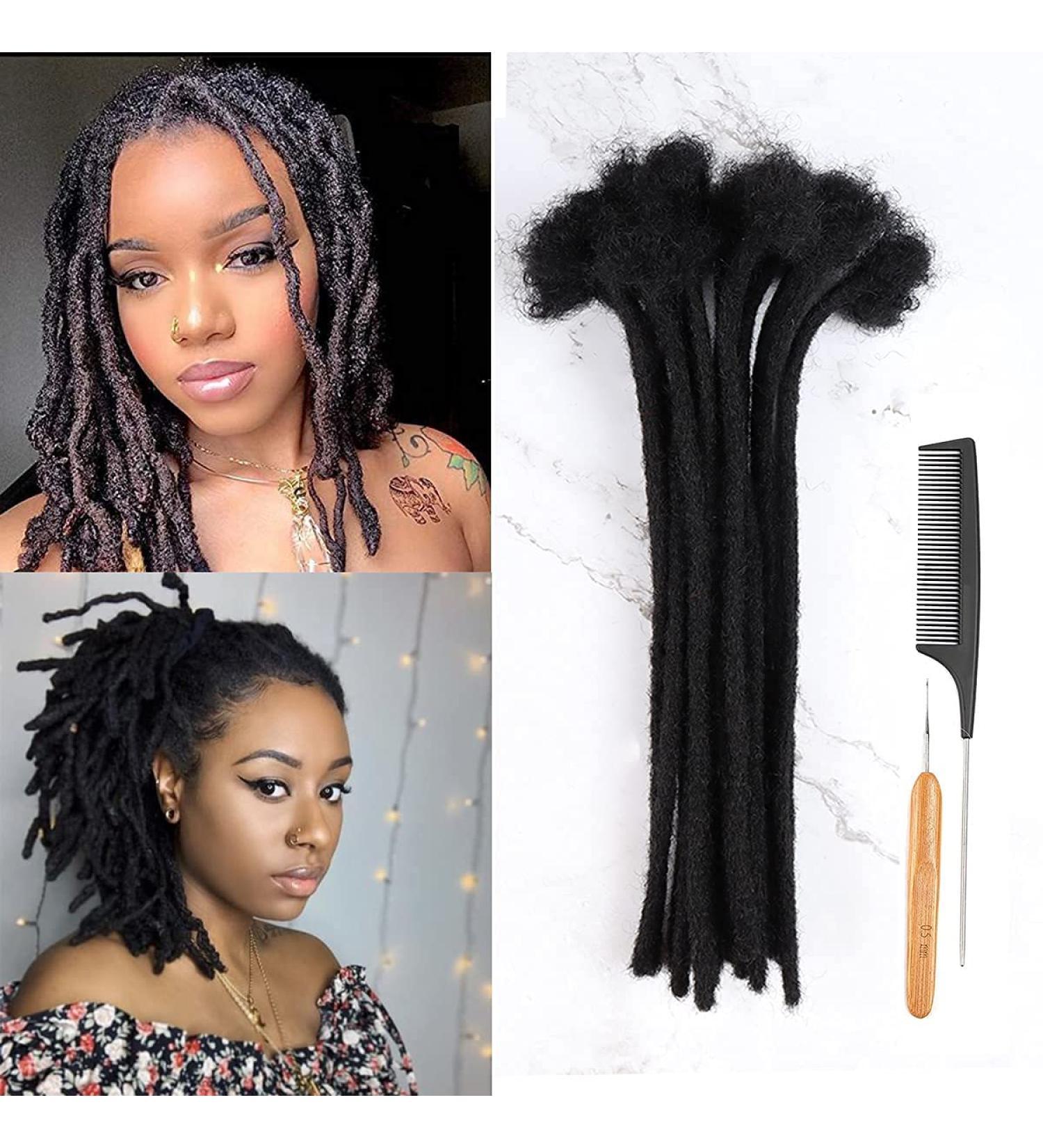 Loc Extension Human Hair 4inch 0.6cm Width 100% Permanent huamn hair Dreadlocks Extension Can Be Dyed Bleached Curled Handmade loc Extension for Men Women (30 Strands Natual Black) 4inch\30 Strands Natural Black\0.6cm - Buy Online on GoSupps.com