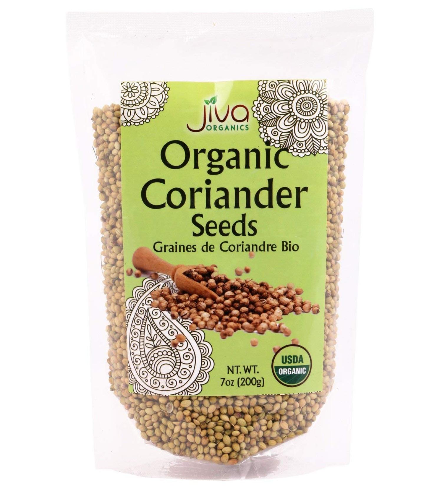 Jiva Organics Organic Coriander Seeds 7 oz (200 g) - Premium Quality Spice - Buy Online on GoSupps.com