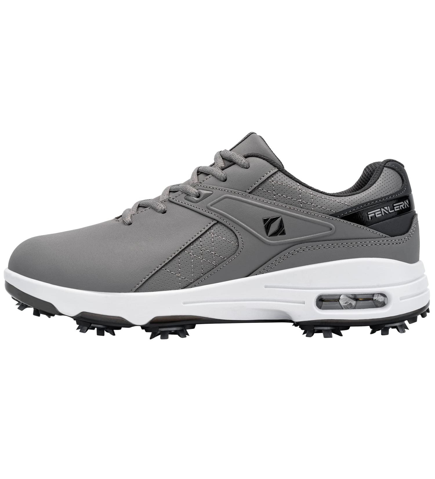 FENLERN Men's Golf Shoes Size 7 Grey White - Non-Slip, Water-Resistant & Lightweight - Buy Online on GoSupps.com