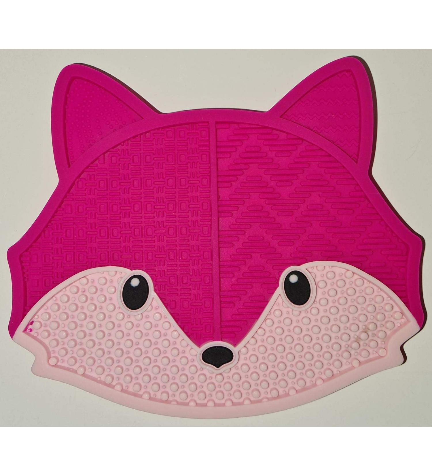 Silicone Brush Cleaner Pad - Fox Style | Pink Color - Makeup Brushes Cleaning Tool - Buy Online on GoSupps.com