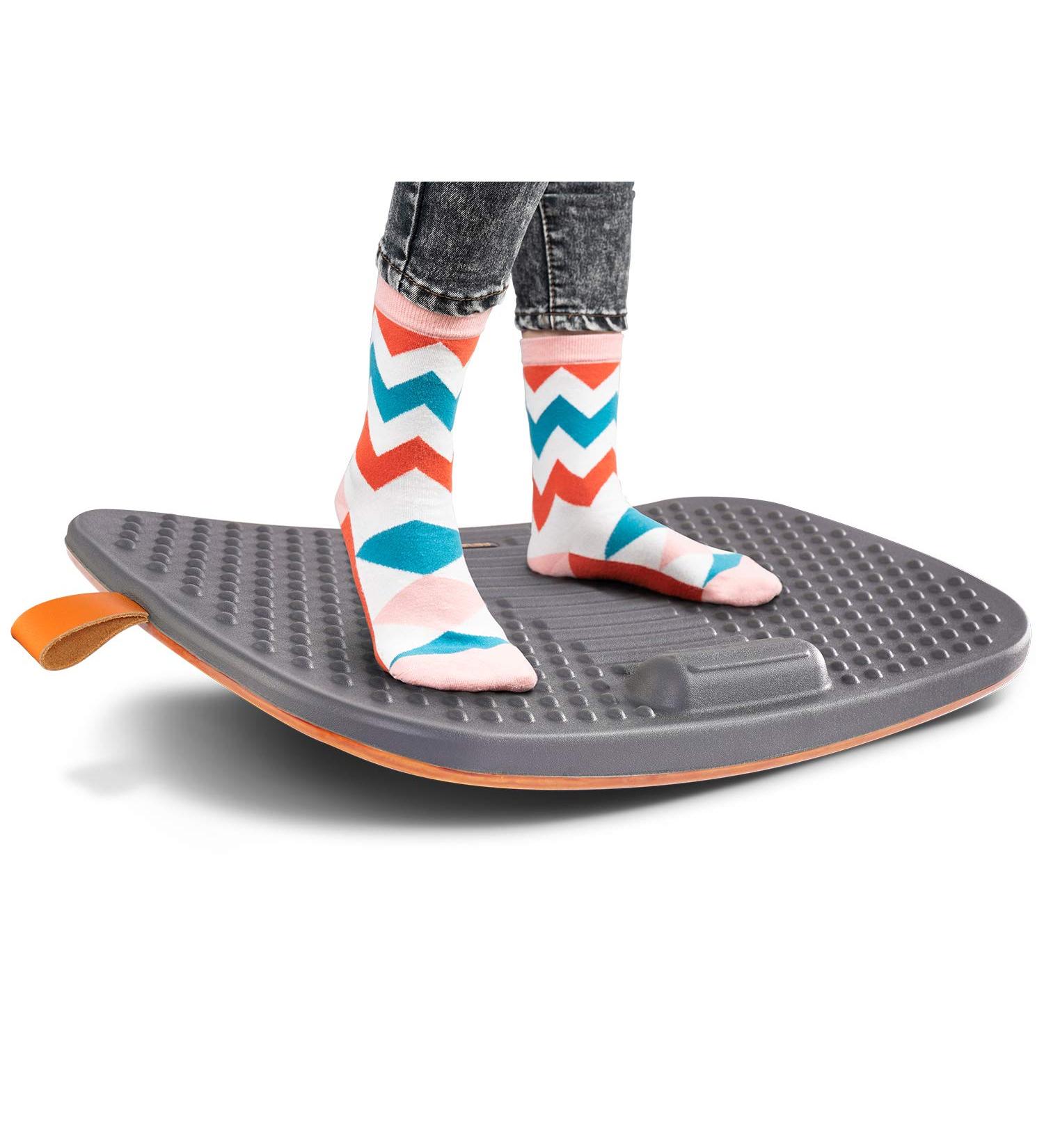 FEZIBO Standing Desk Mat with Anti Fatigue Bar  Wooden Wobble Balance Board with Ergonomic Design Comfort Floor Mat Large Altostratus Gray - Buy Online on GoSupps.com