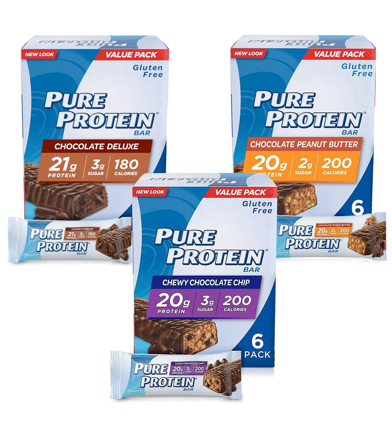 Pure Protein Bars - High Protein Nutritious Snack Variety Pack (18 Count) for Energy Boost - Buy Online on GoSupps.com